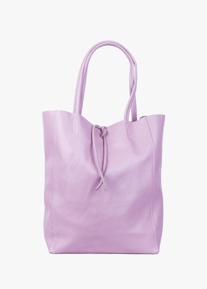 Shopper de piel italiana LARGO Rosa