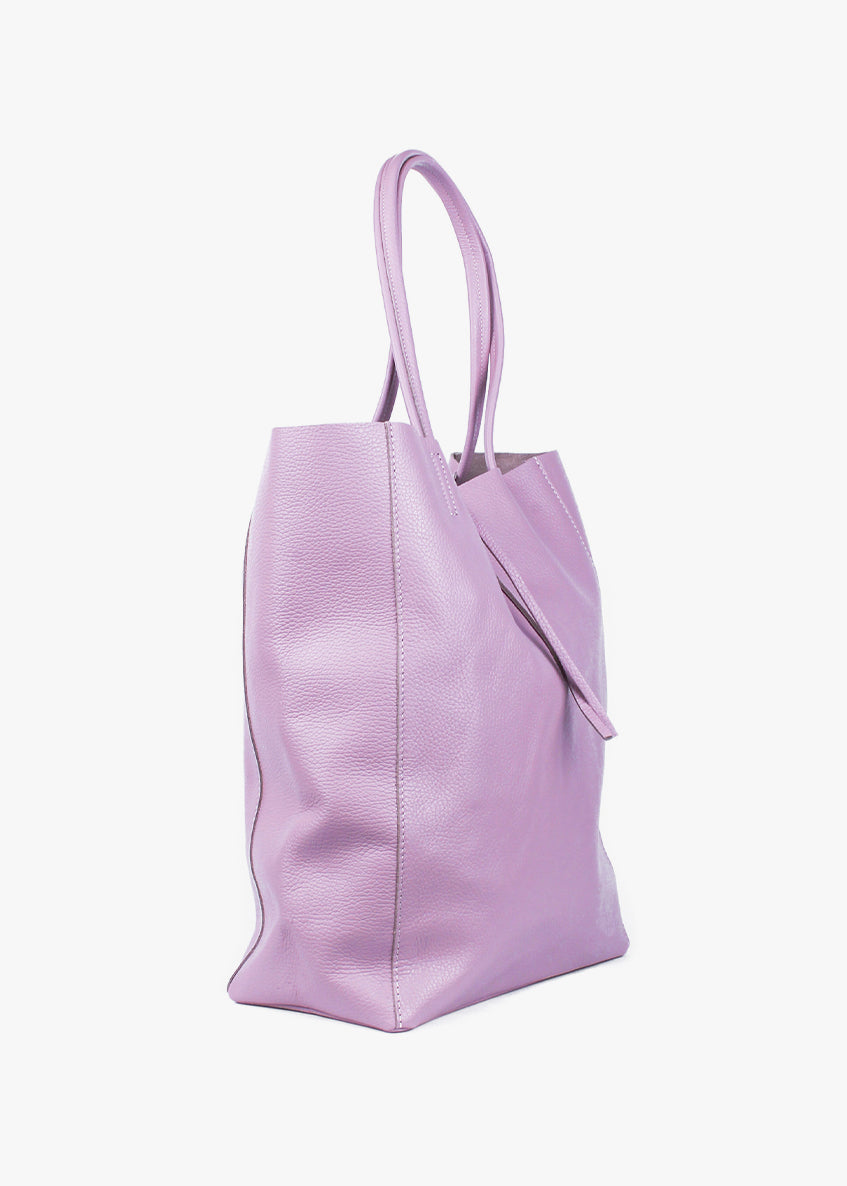 Shopper de piel italiana LARGO Rosa