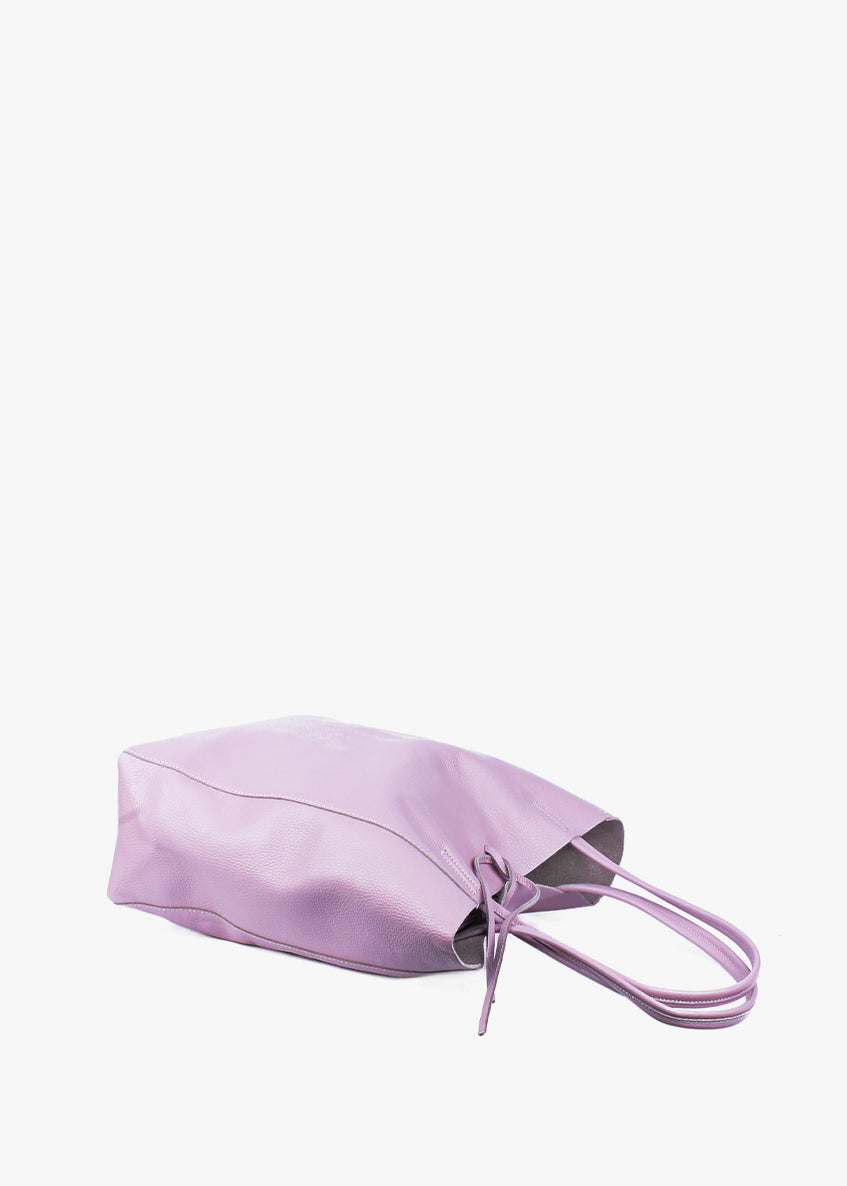 Shopper de piel italiana LARGO Rosa