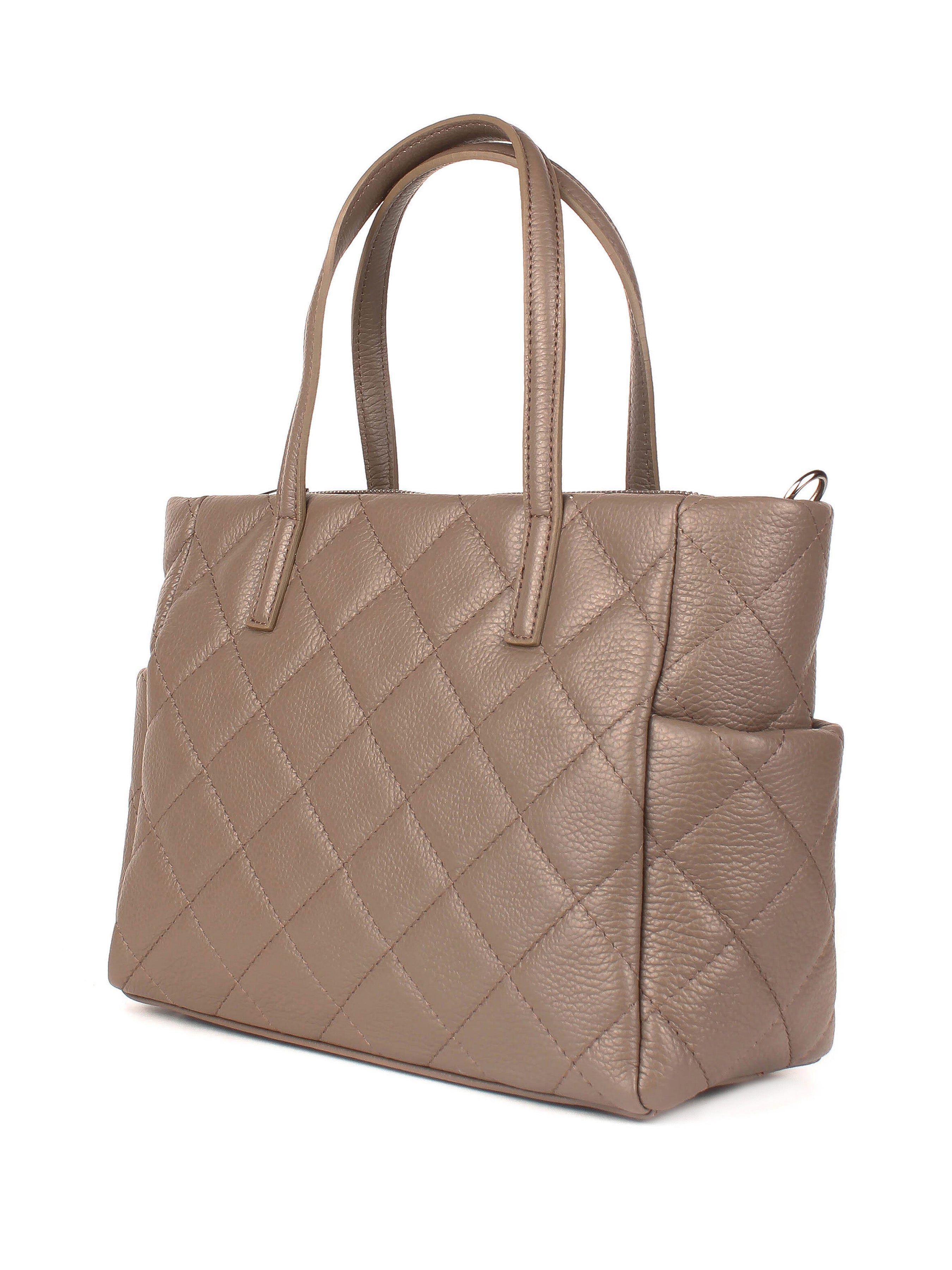 Bolso Tote de piel italiana Gris, Marrón 5001-104-37