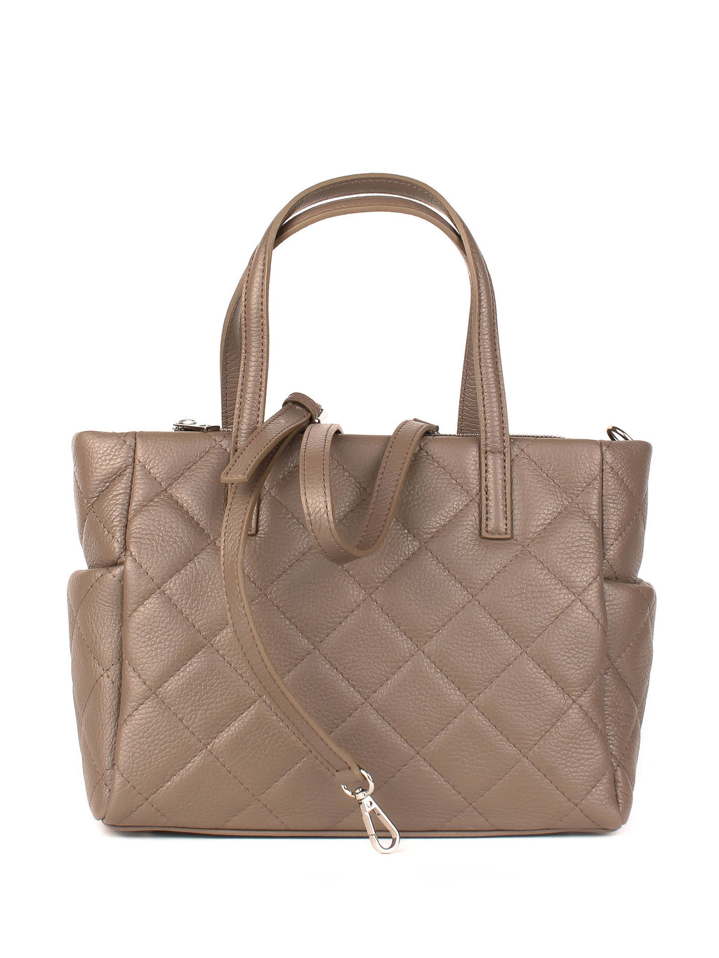 Bolso Tote de piel italiana Gris, Marrón 5001-104-37