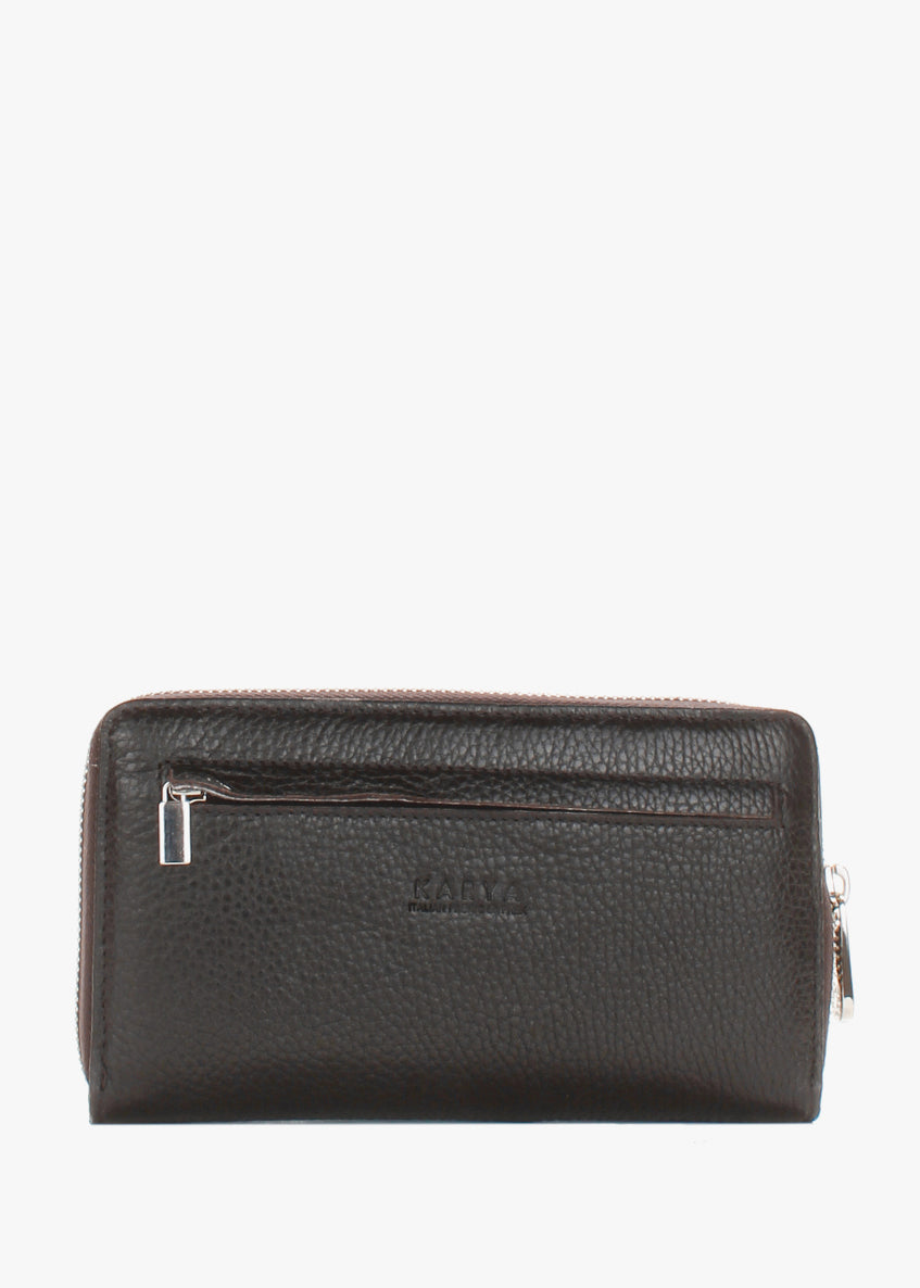 Cartera de piel italiana Marrón 1072-39