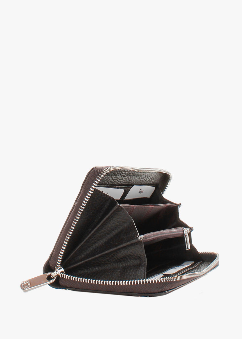 Cartera de piel italiana Marrón 1072-39