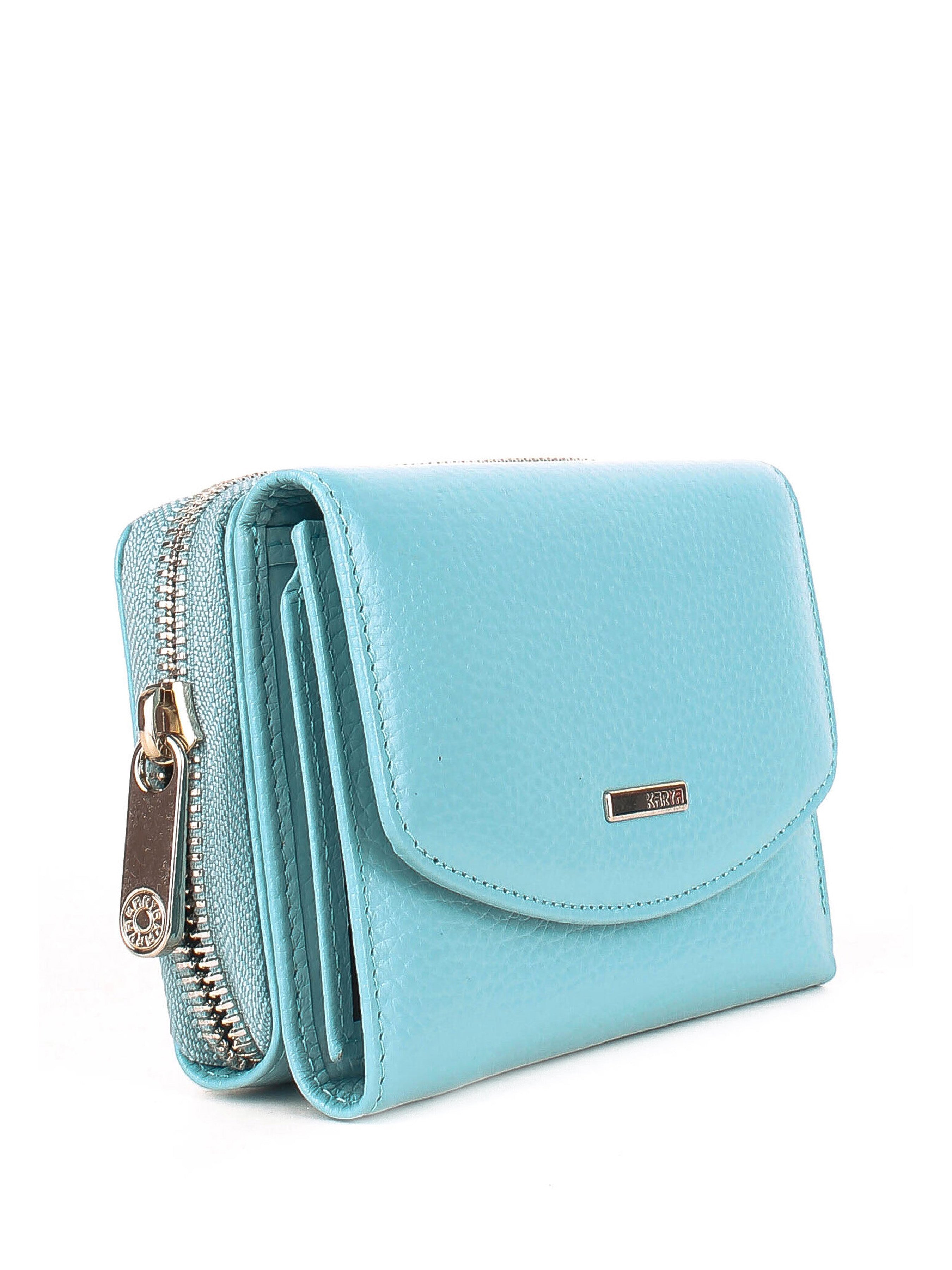 Cartera de piel italiana Блакитний 1192-100