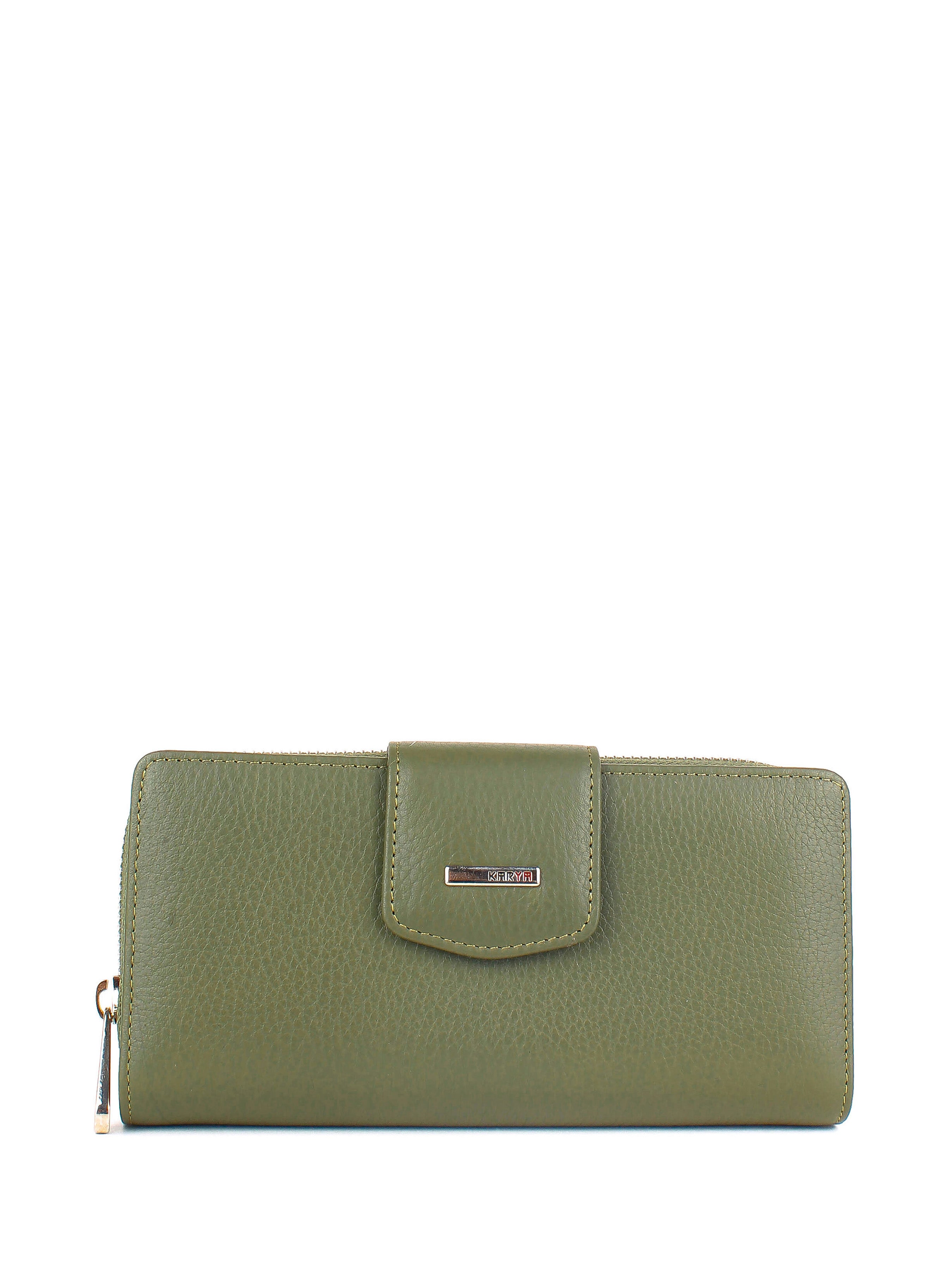 Cartera de piel italiana Verde 1119-084
