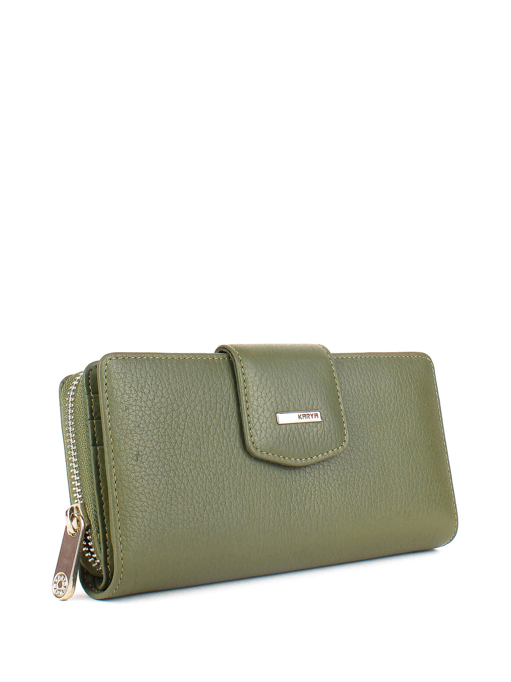 Cartera de piel italiana Verde 1119-084