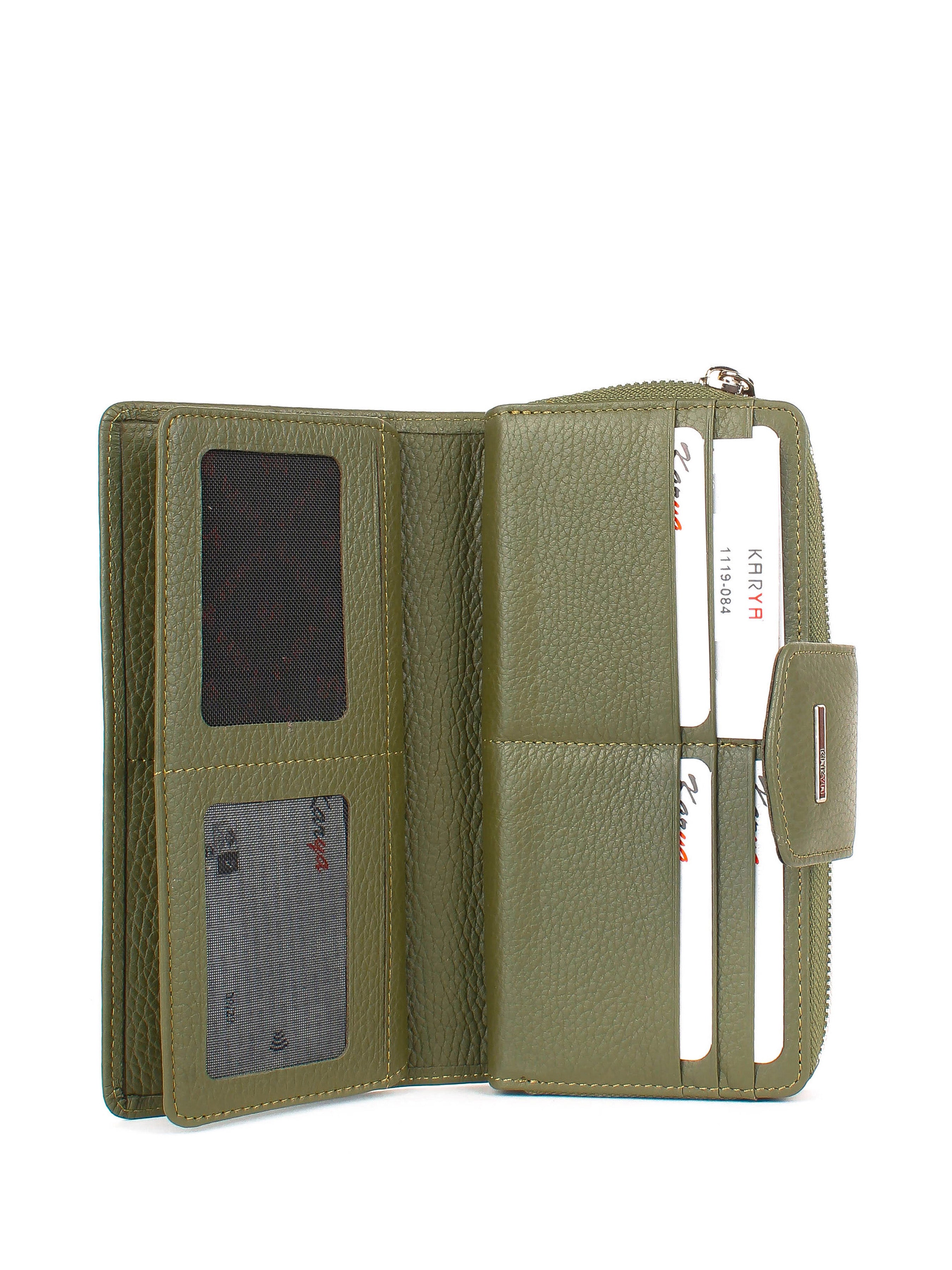 Cartera de piel italiana Verde 1119-084