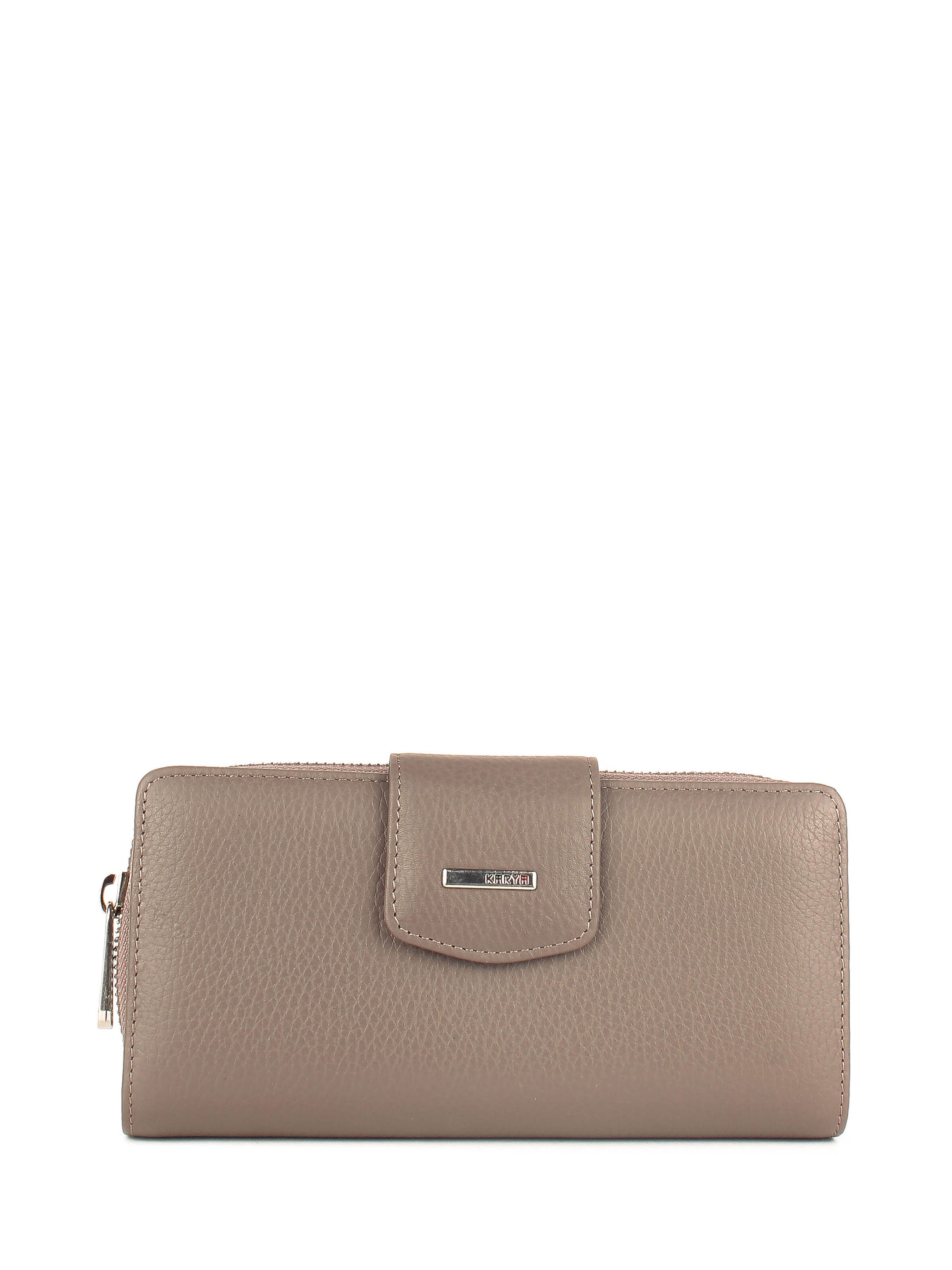 Cartera de piel italiana Gris 1119-51