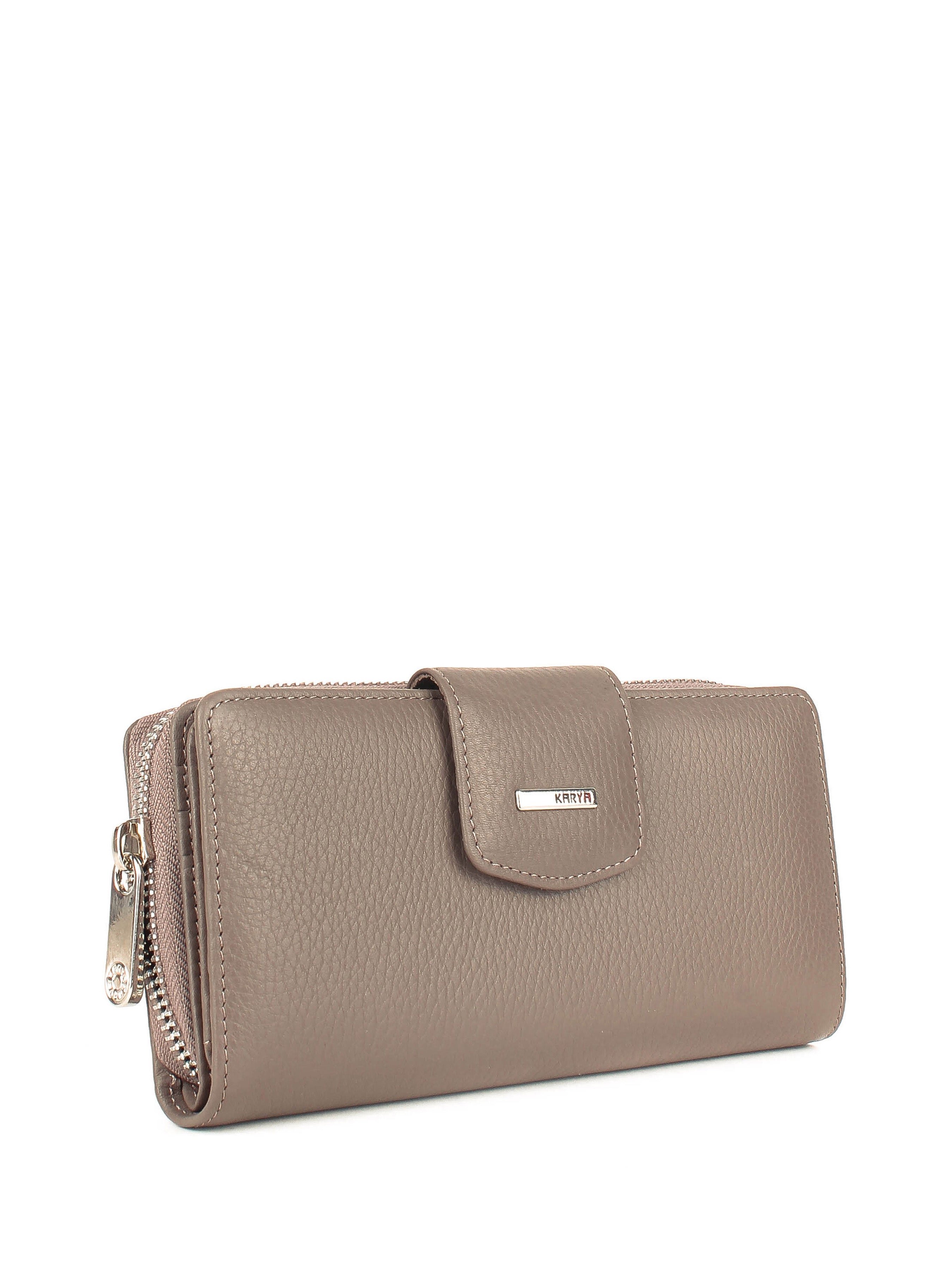 Cartera de piel italiana Gris 1119-51