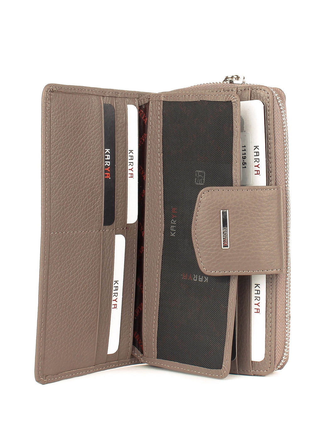 Cartera de piel italiana Gris 1119-51