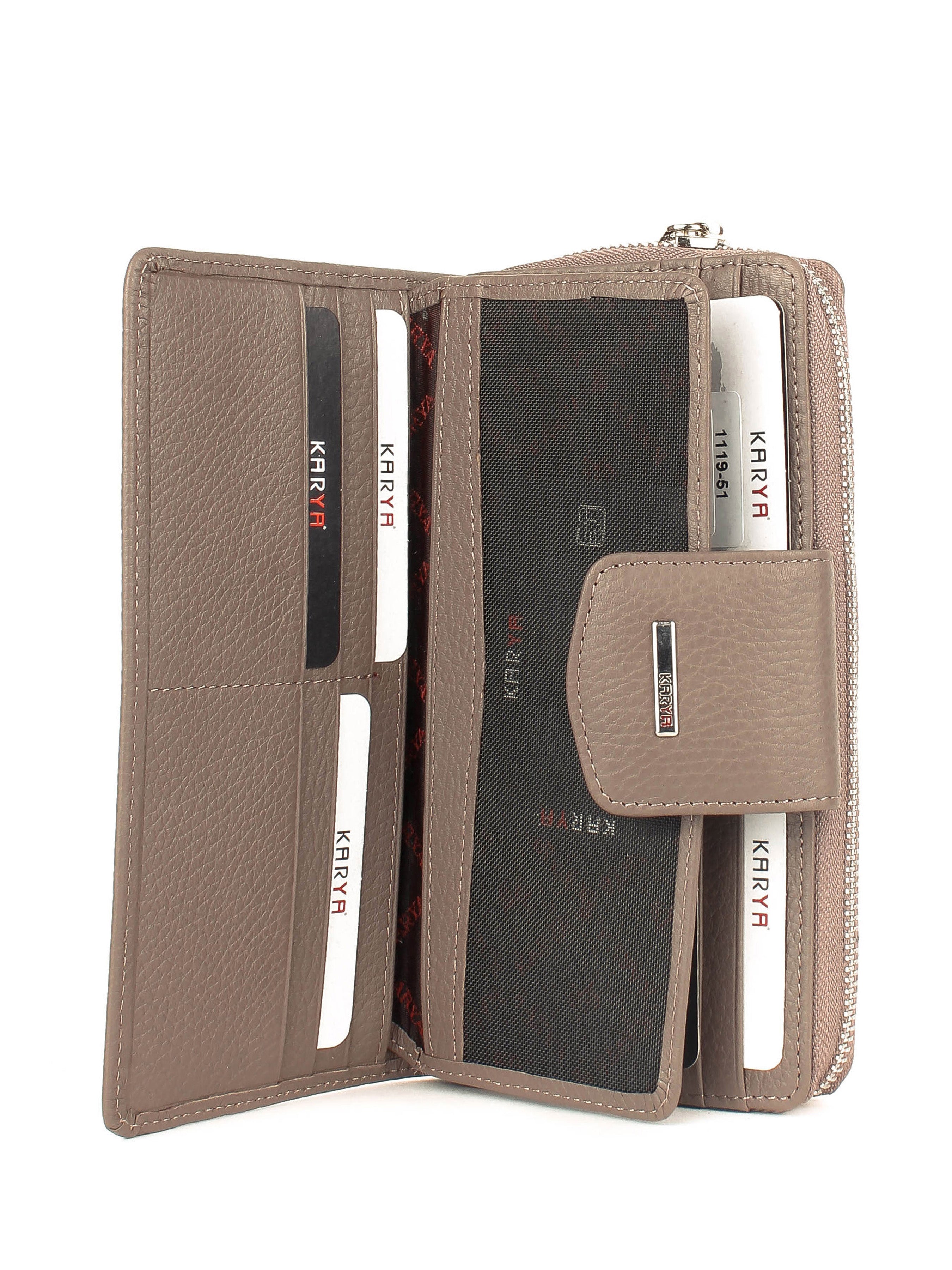 Cartera de piel italiana Gris 1119-51