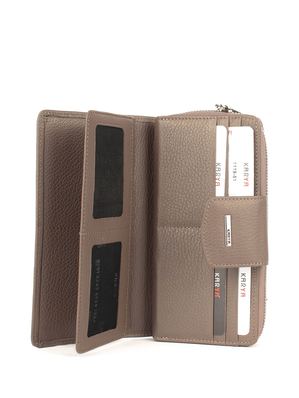 Cartera de piel italiana Gris 1119-51