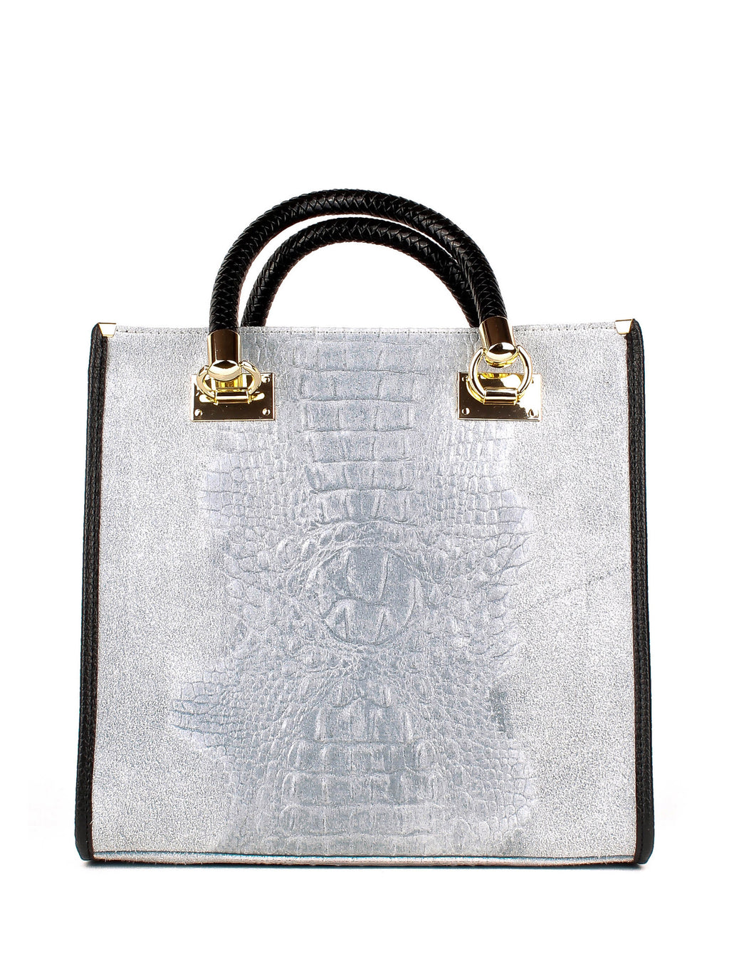 Bolso Tote de piel italiana Блакитний 8560-17-36