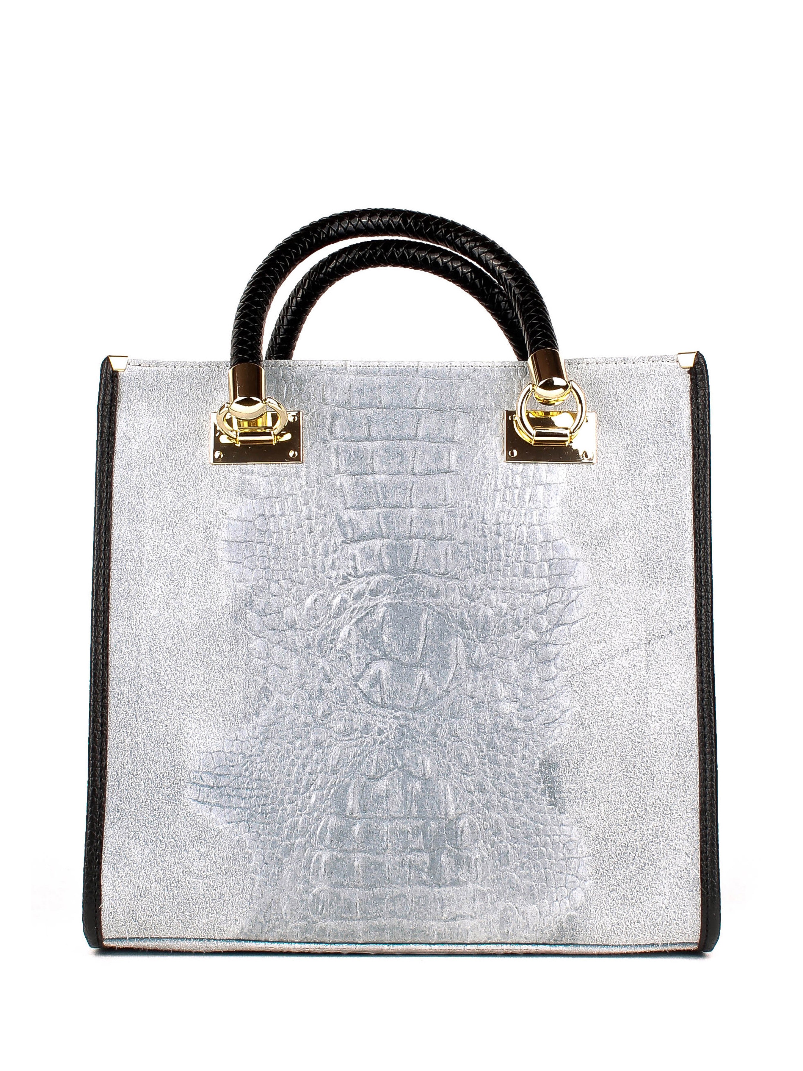 Bolso Tote de piel italiana Блакитний 8560-17-36