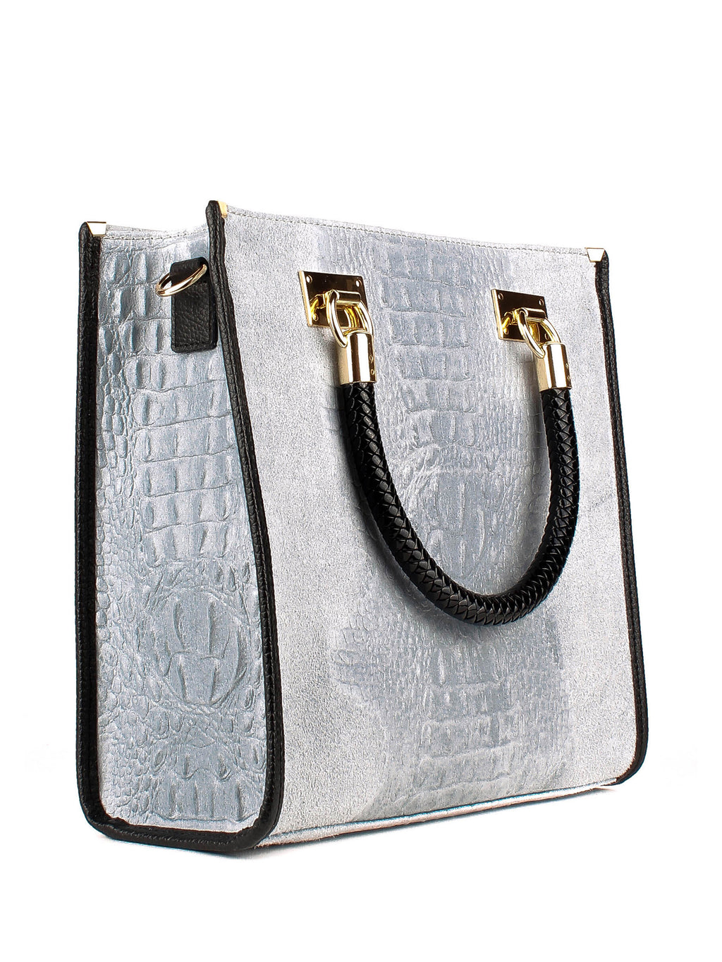 Bolso Tote de piel italiana Блакитний 8560-17-36