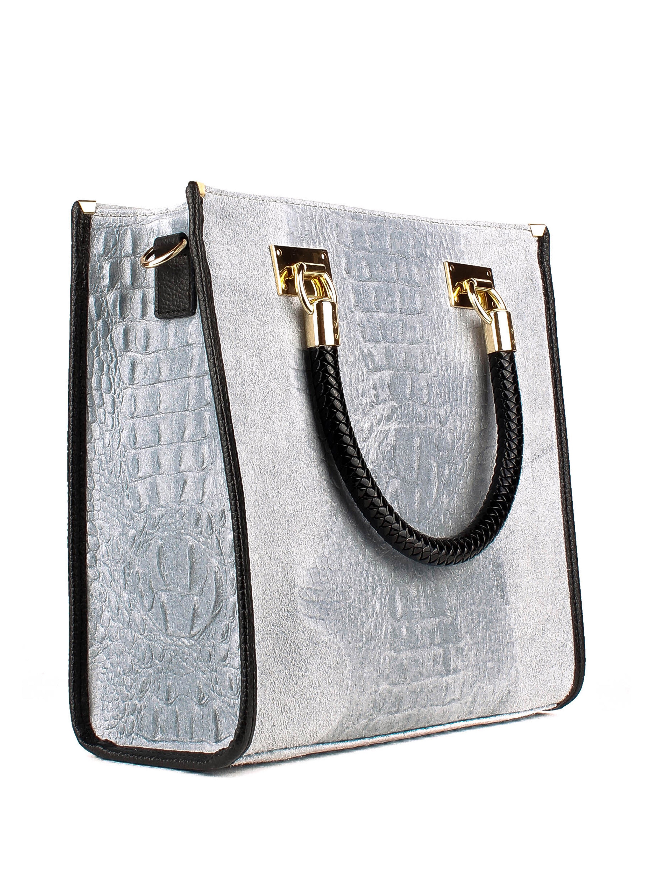 Bolso Tote de piel italiana Блакитний 8560-17-36