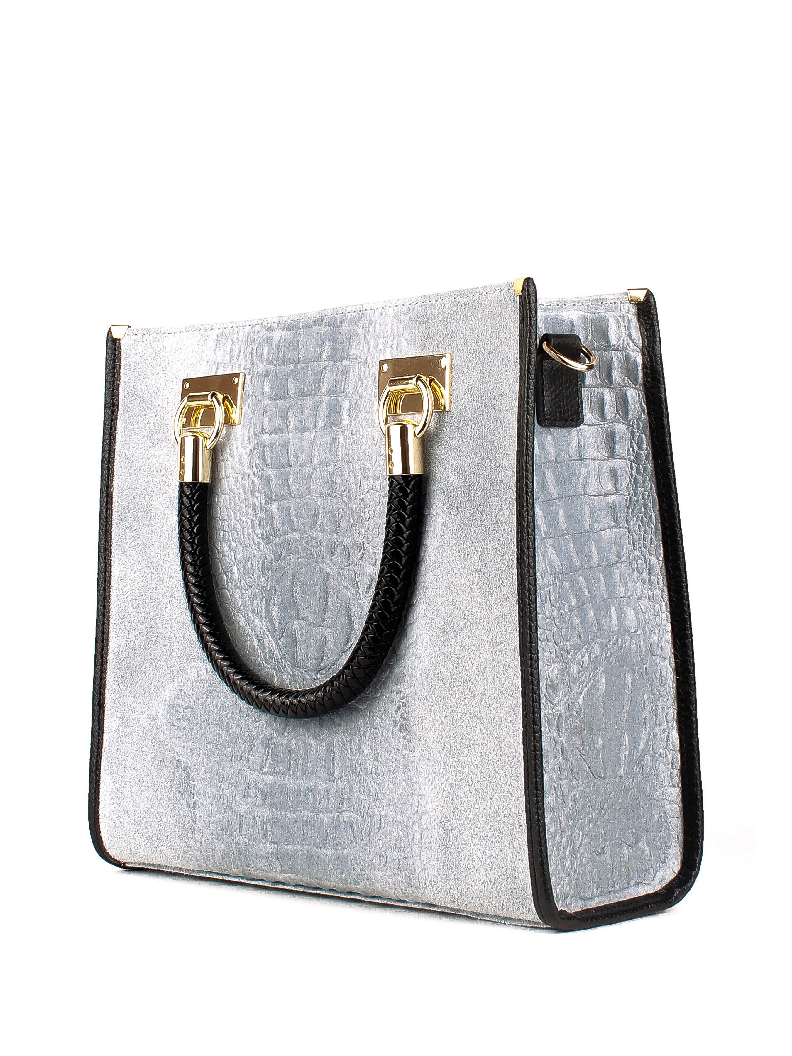 Bolso Tote de piel italiana Блакитний 8560-17-36