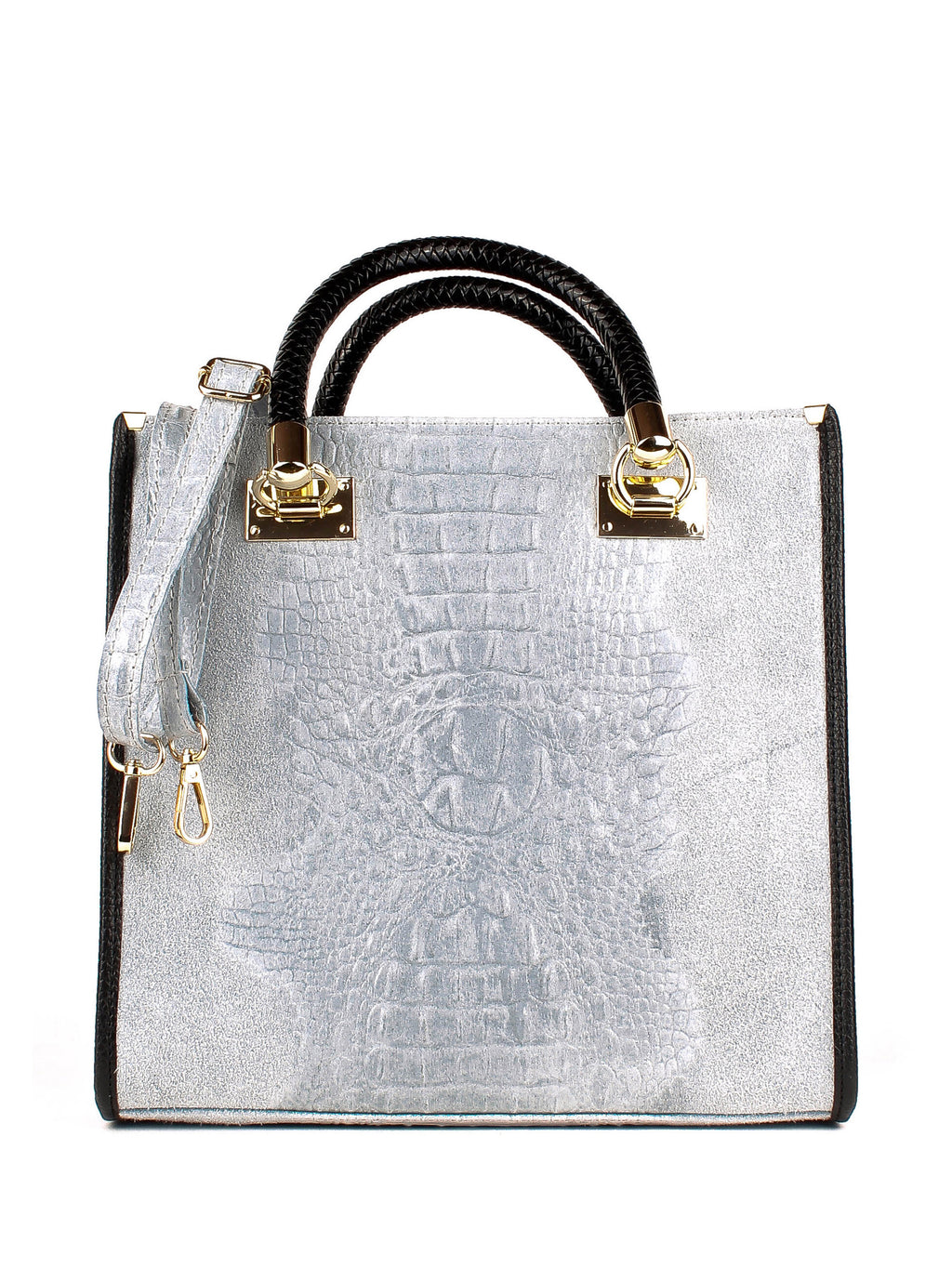 Bolso Tote de piel italiana Блакитний 8560-17-36