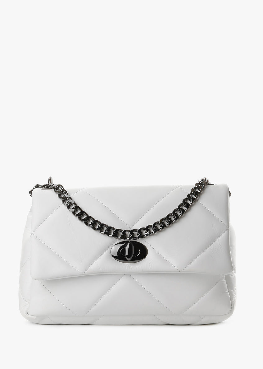 Bandolera de piel italiana Blanco 1692-16-37