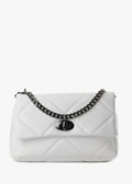 Bandolera de piel italiana Blanco 1692-16-37