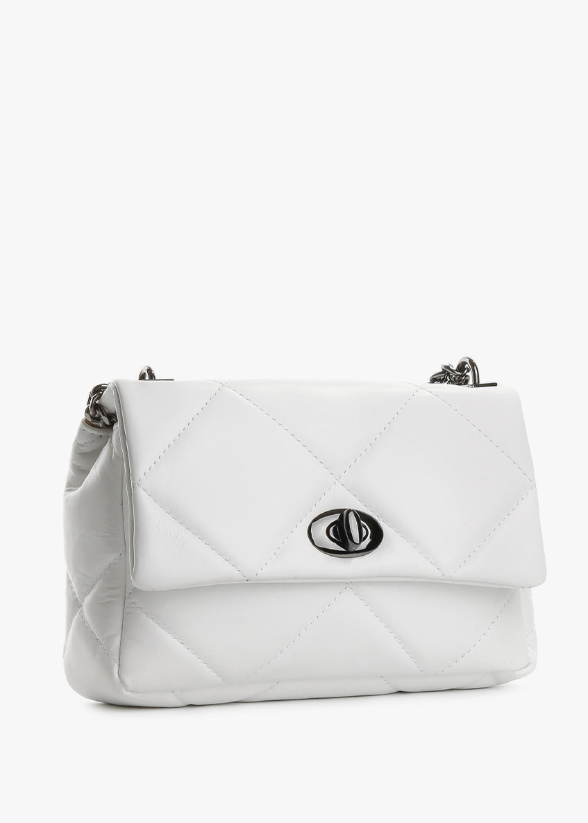 Bandolera de piel italiana Blanco 1692-16-37