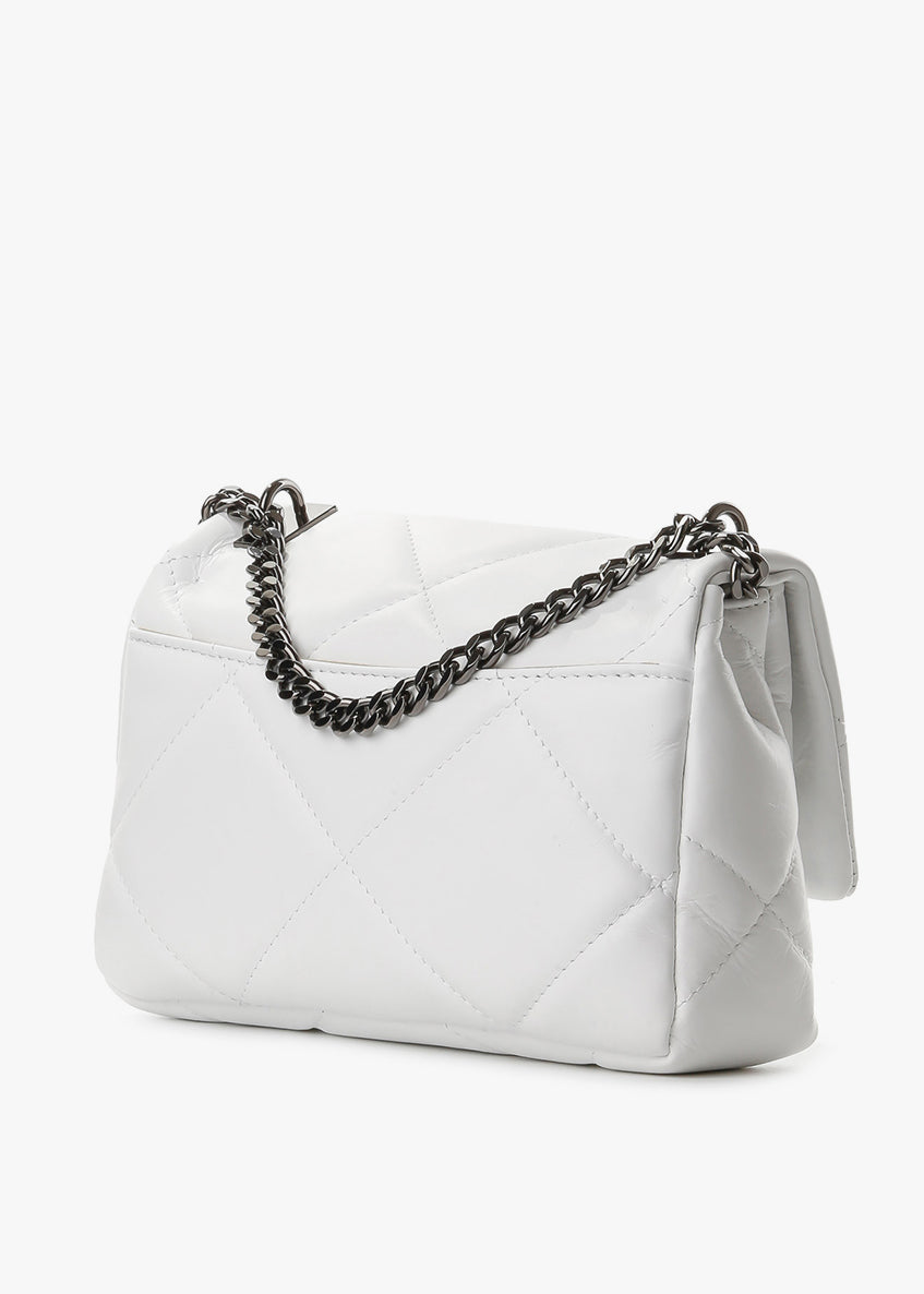 Bandolera de piel italiana Blanco 1692-16-37