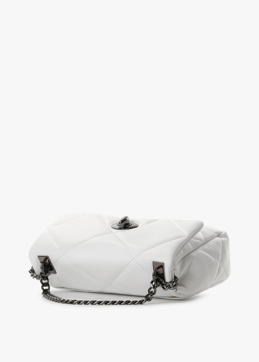 Bandolera de piel italiana Blanco 1692-16-37