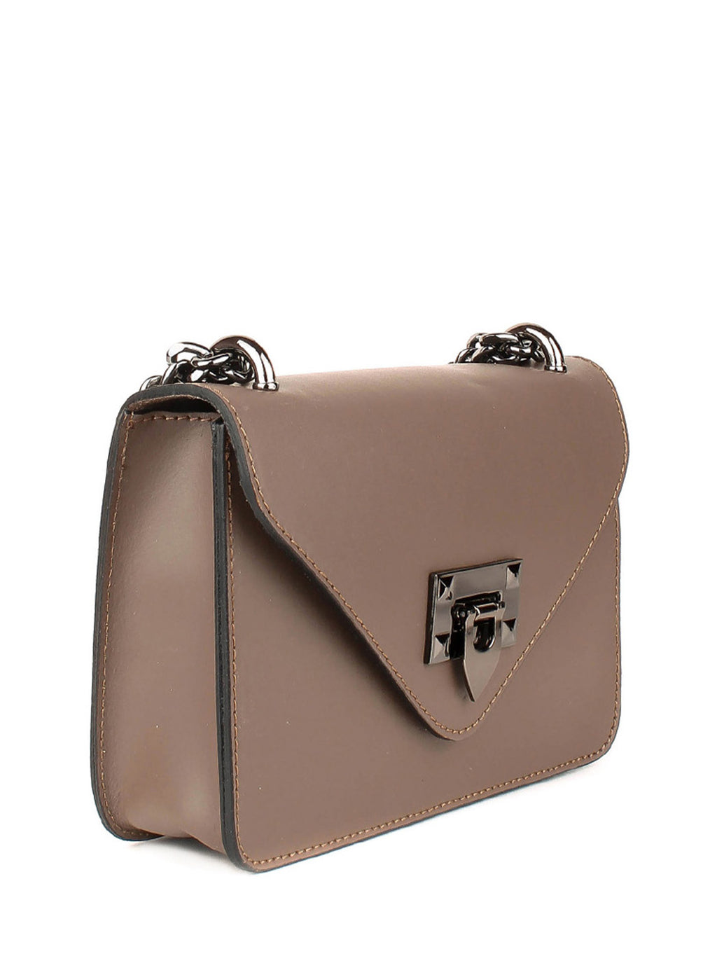 Bandolera de piel italiana Gris, Marrón 2108-104-31