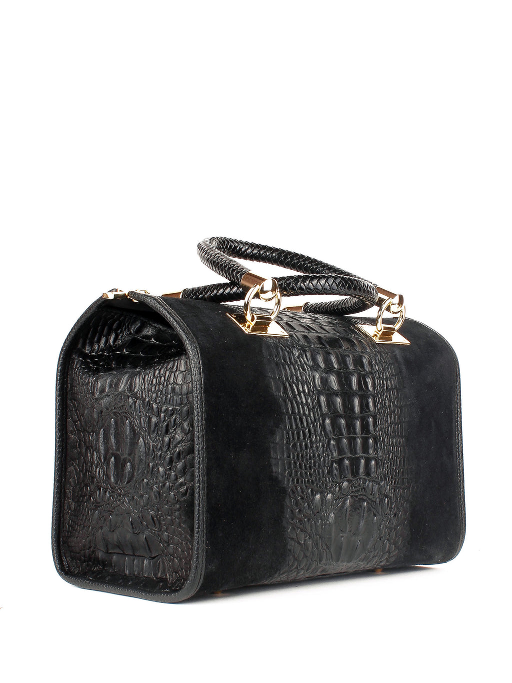 Bolso de mano de piel italiana Negro 7926-05-36