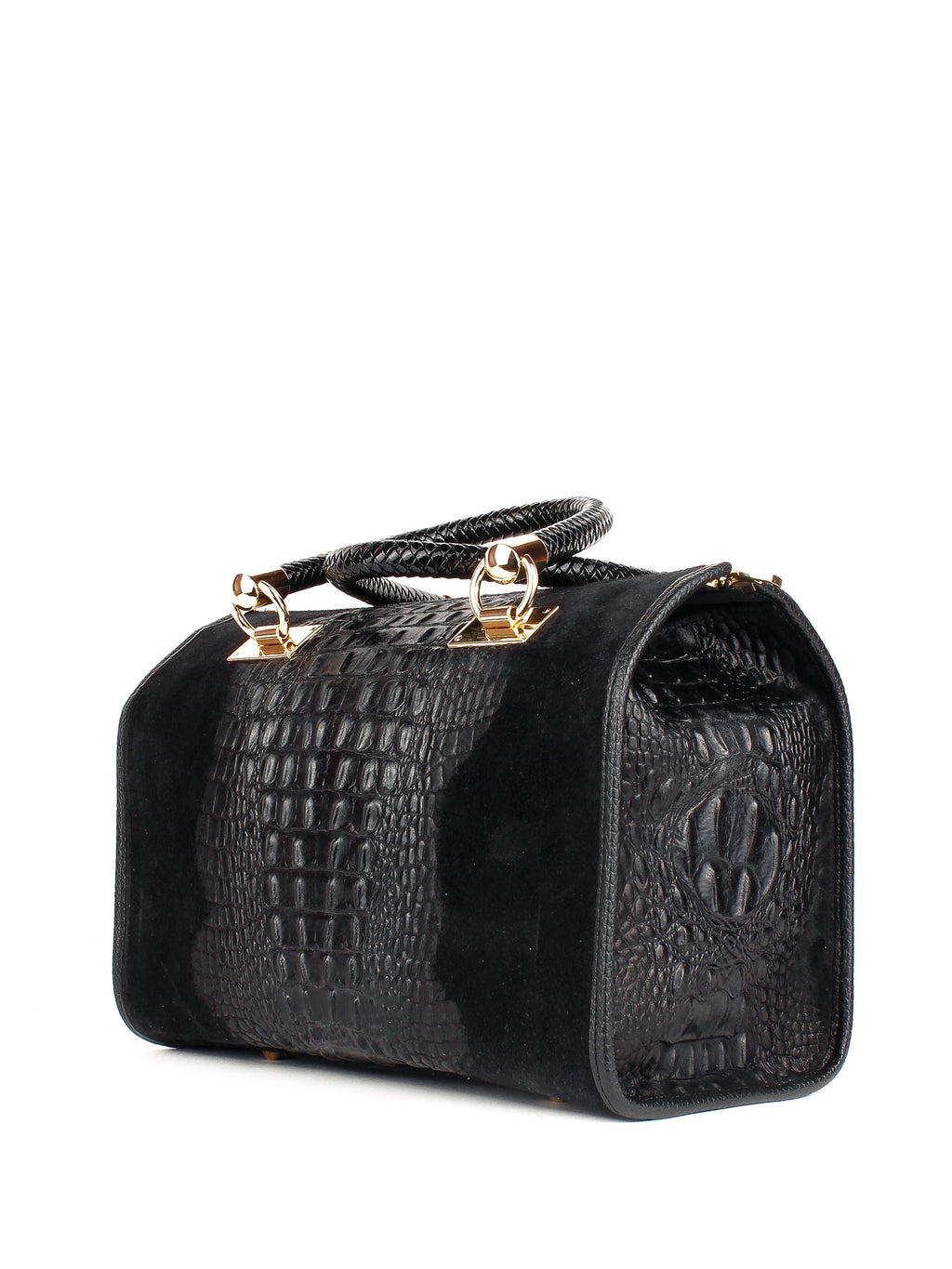 Bolso de mano de piel italiana Negro 7926-05-36