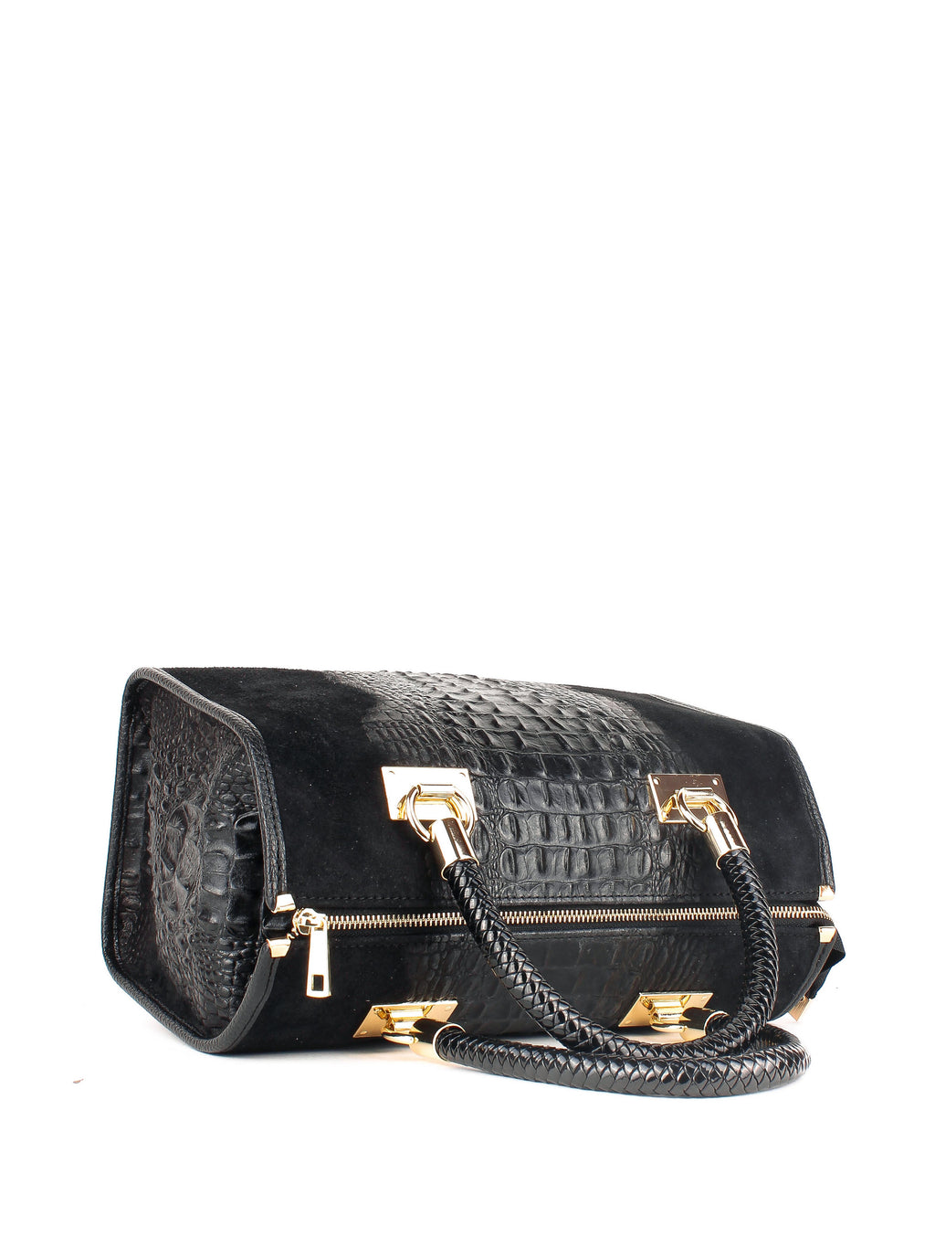 Bolso de mano de piel italiana Negro 7926-05-36