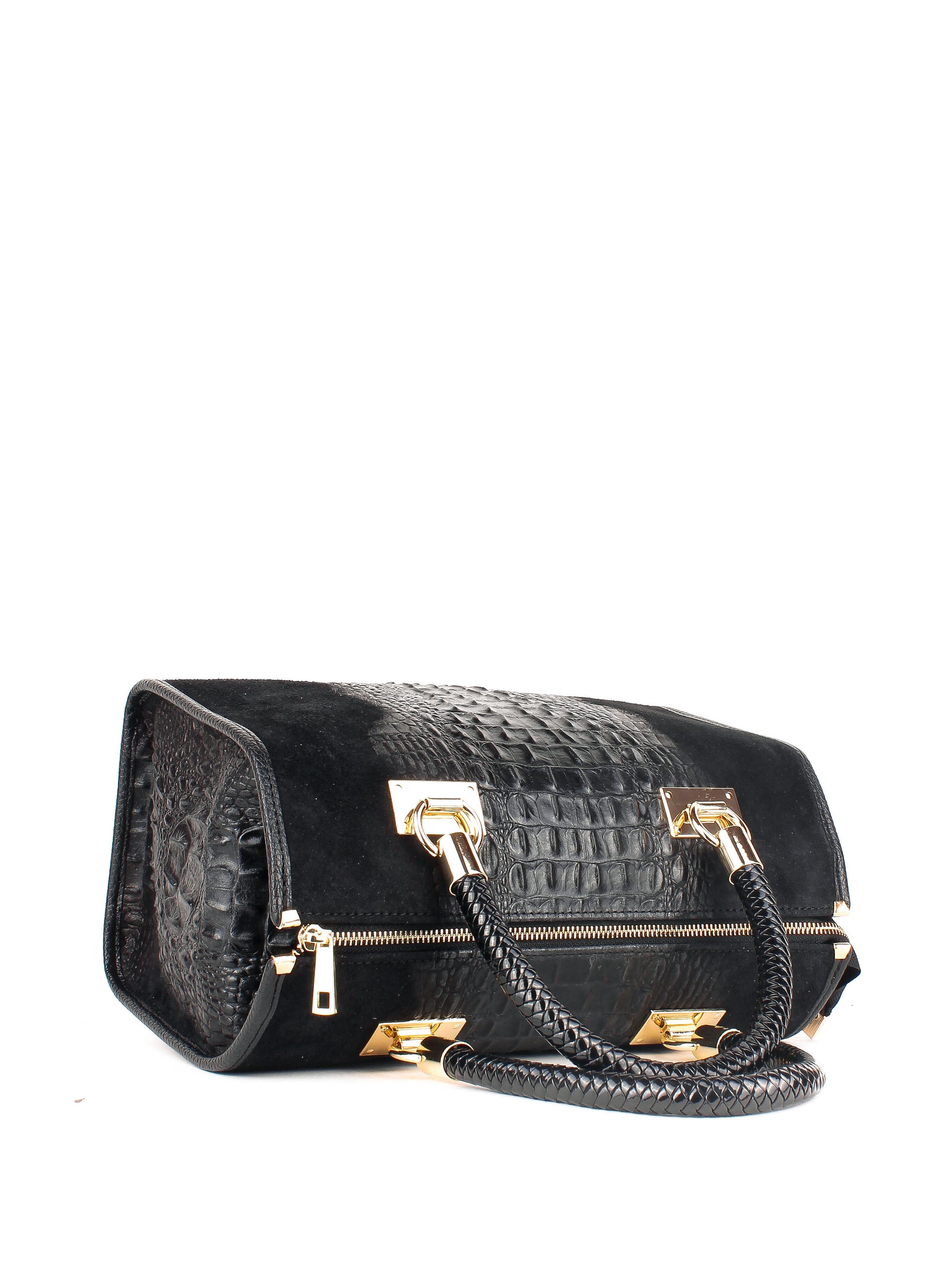 Bolso de mano de piel italiana Negro 7926-05-36