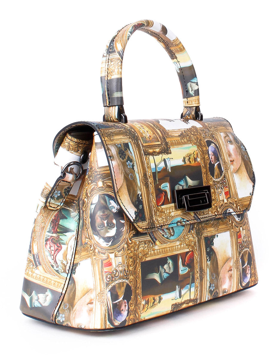 Bolso de mano de piel italiana STOCATTO Amarillo