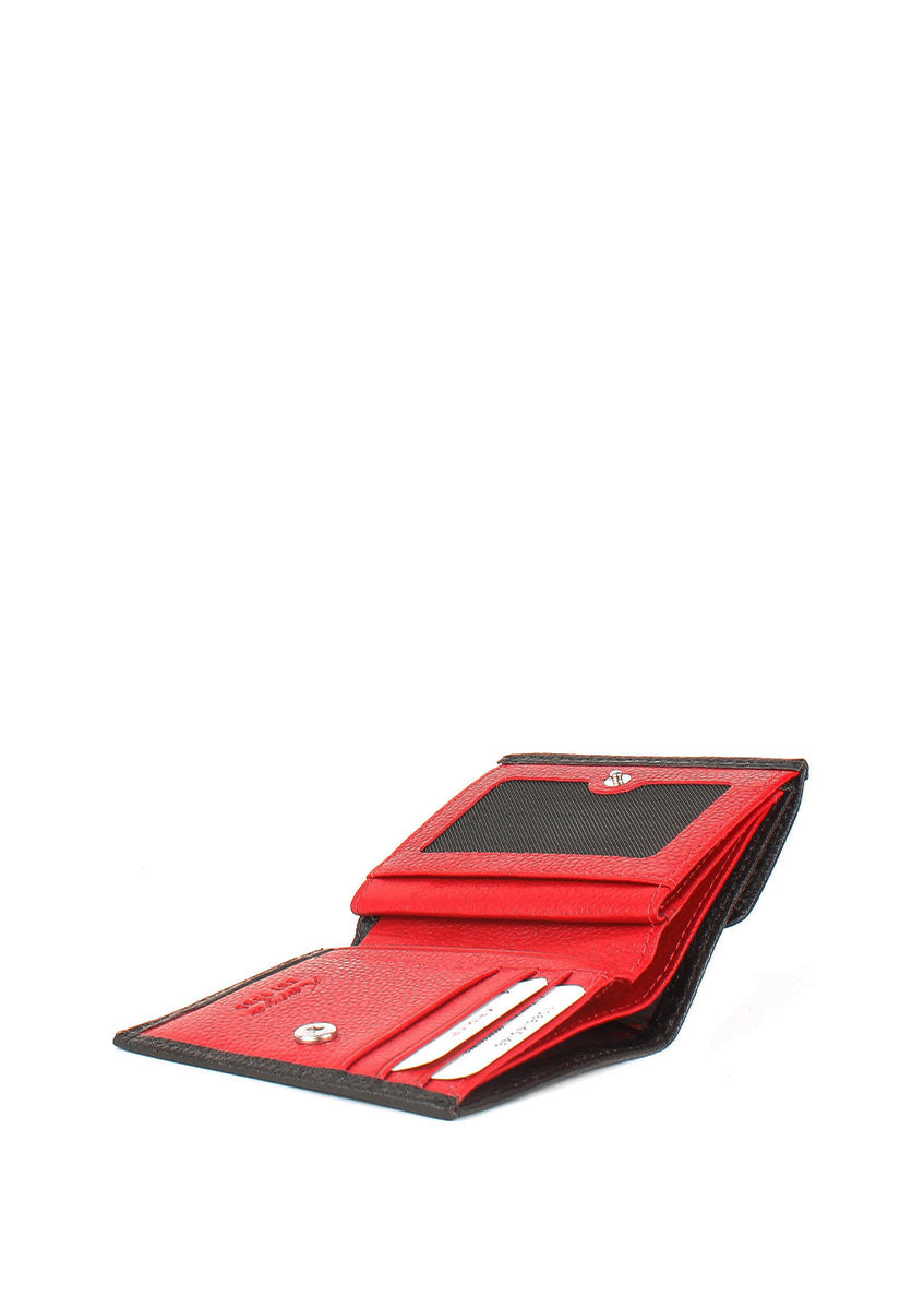 Cartera de piel italiana Negro 1066-4513