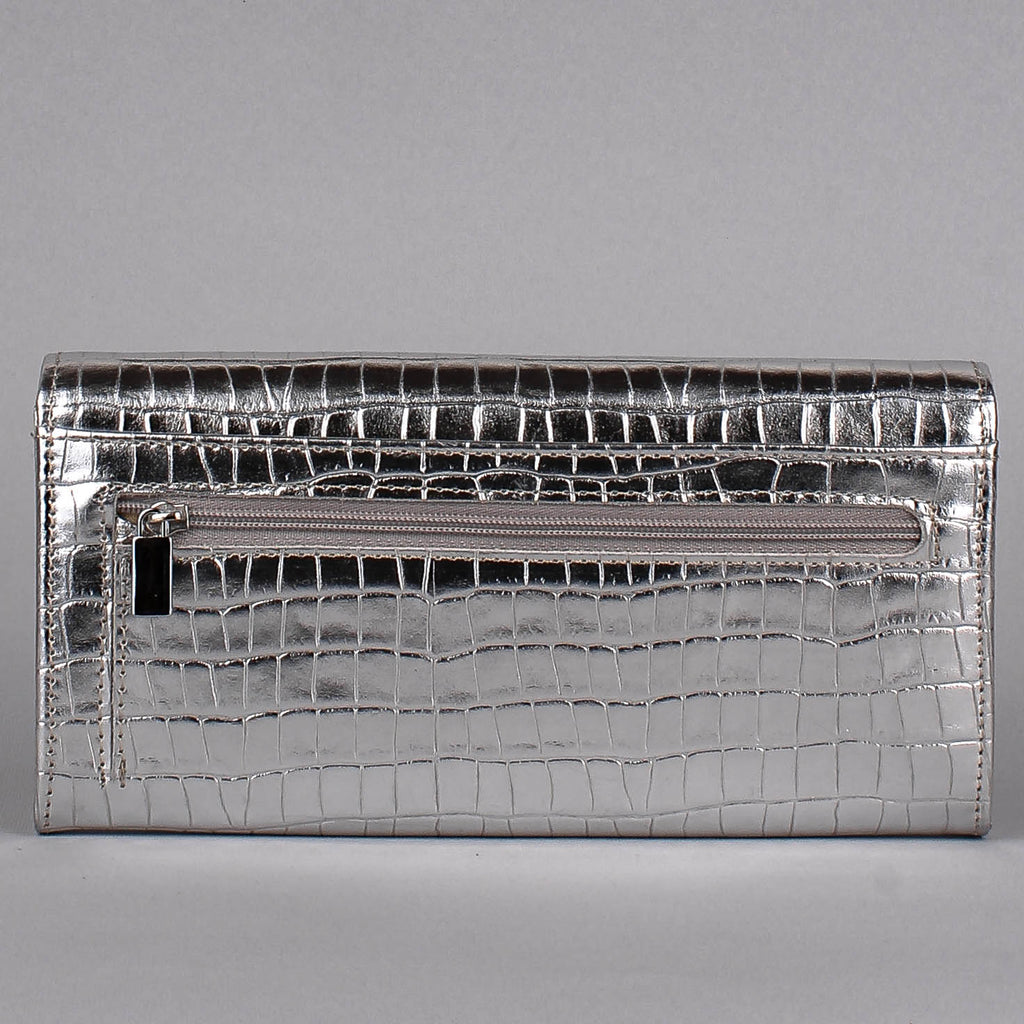 Cartera de piel italiana Plata 1071-067