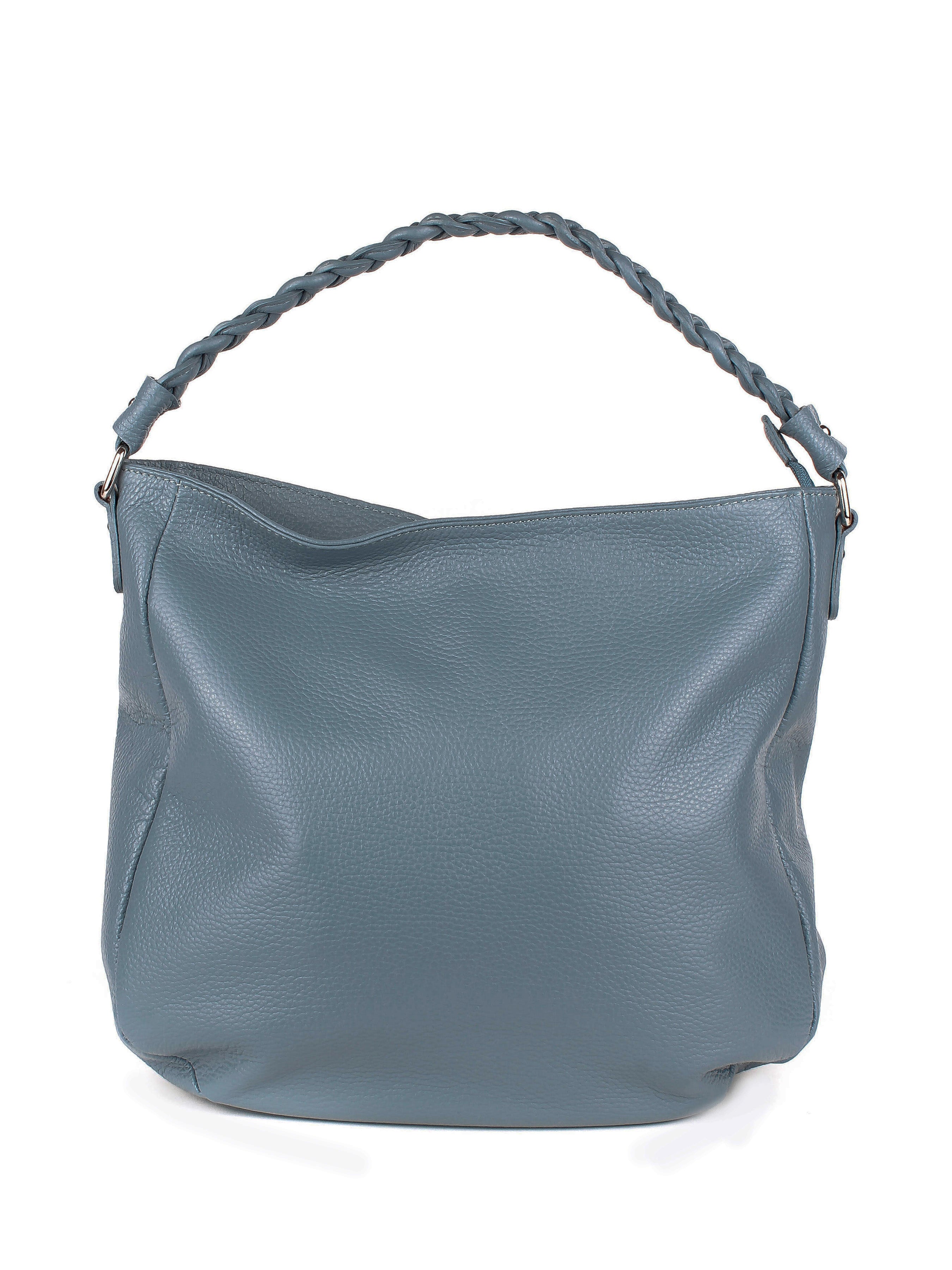 Bolso de hombro de piel italiana Темно блакитний 3691-97-32