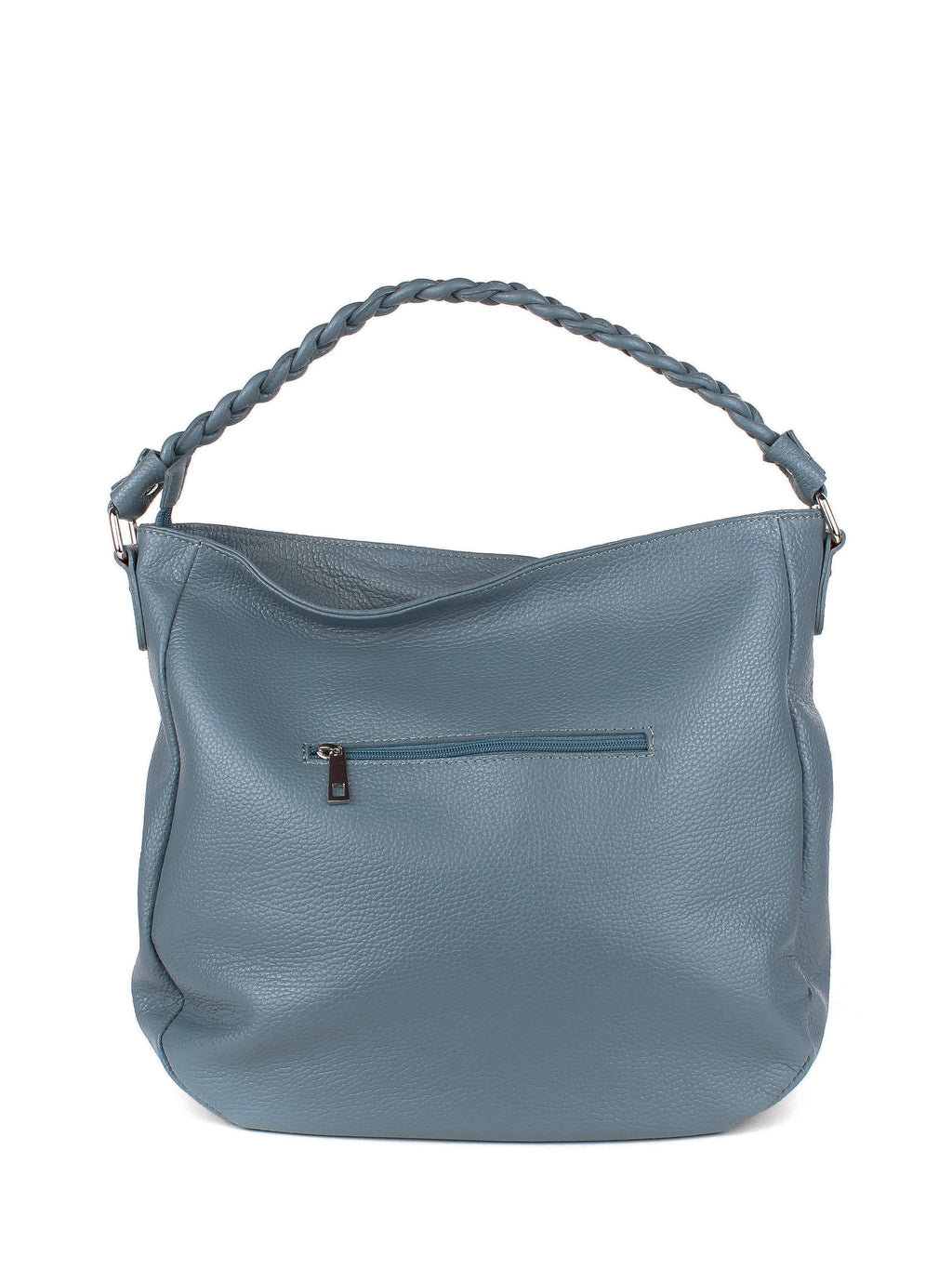 Bolso de hombro de piel italiana Темно блакитний 3691-97-32