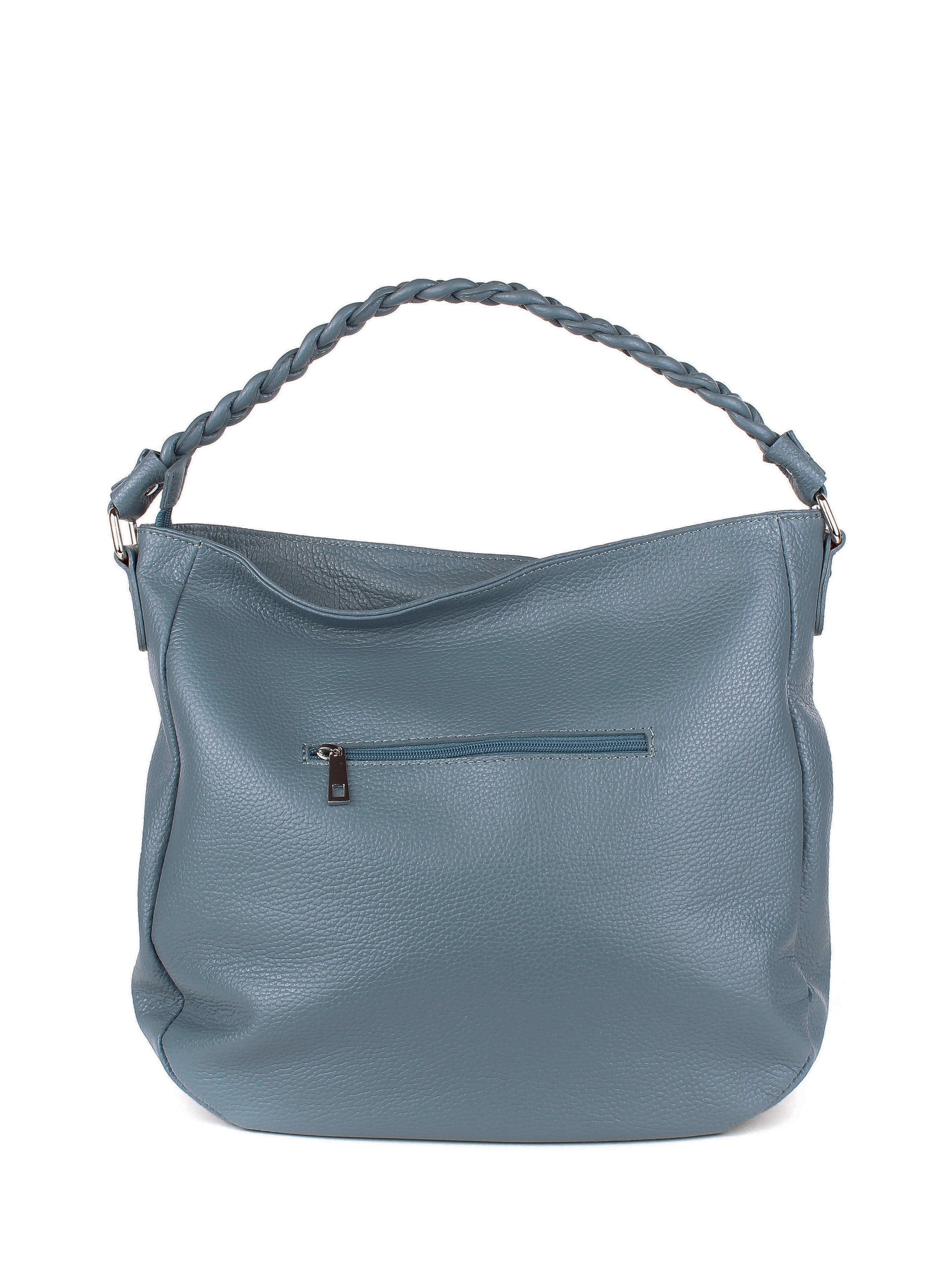 Bolso de hombro de piel italiana Темно блакитний 3691-97-32