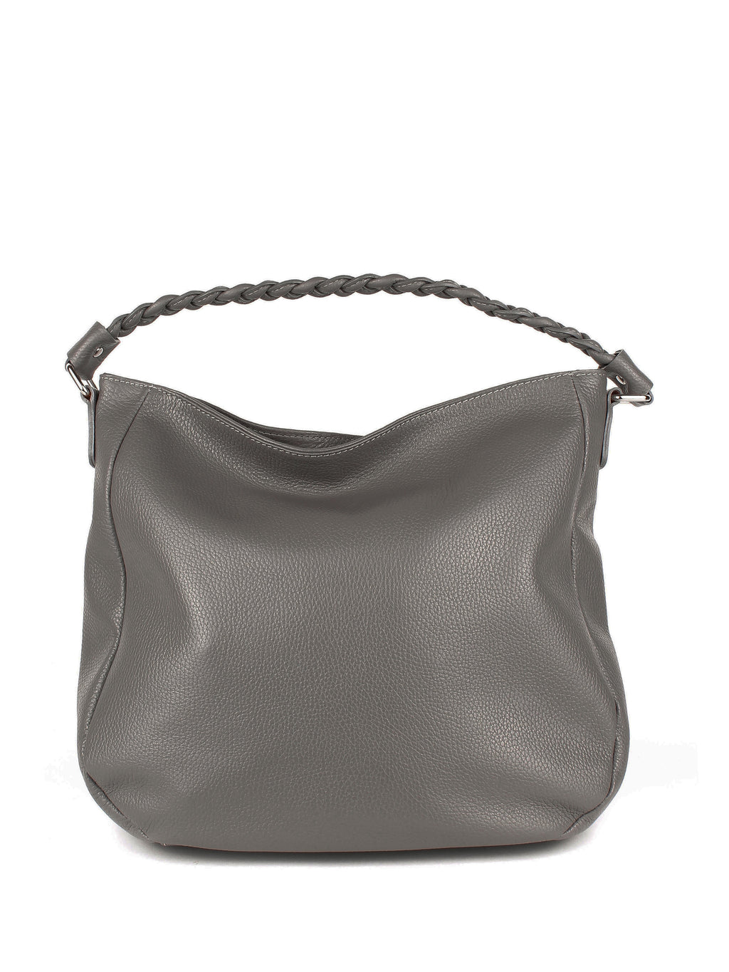 Bolso de hombro de piel italiana Gris, Beige 3691-98-32