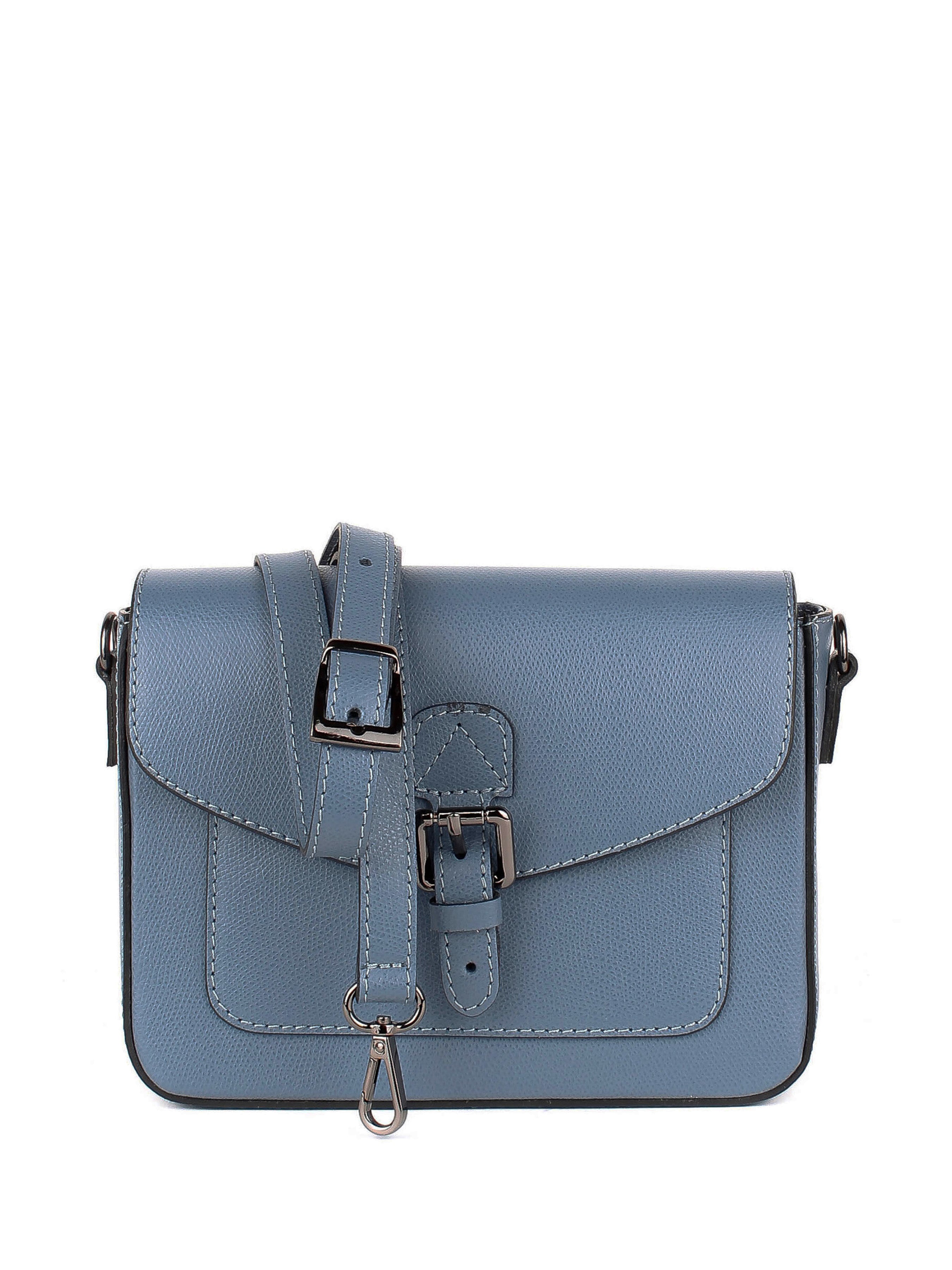 Bandolera de piel italiana Темно блакитний 5115-97-33