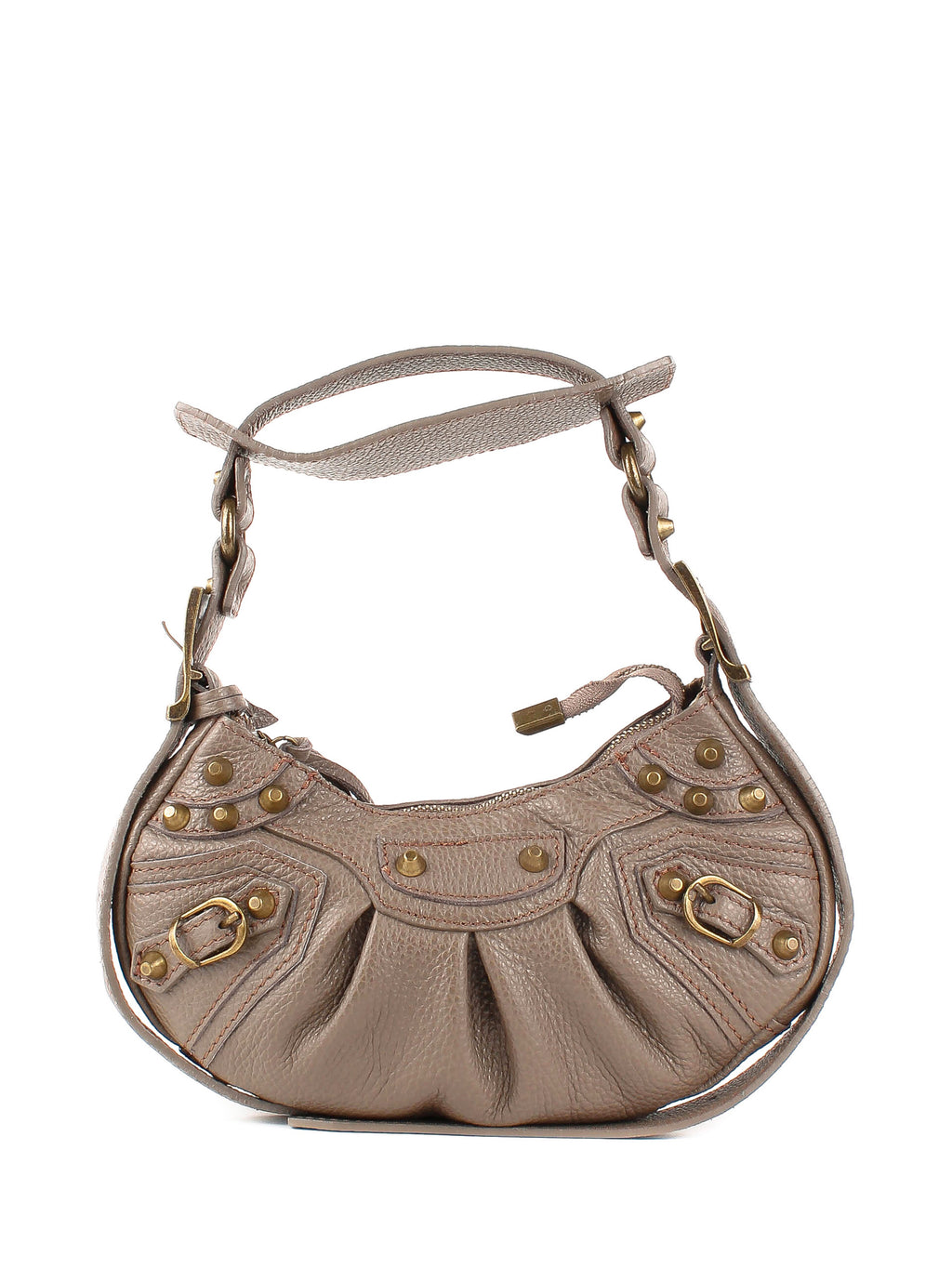 Bolso de hombro de piel italiana Gris 5122-52-32