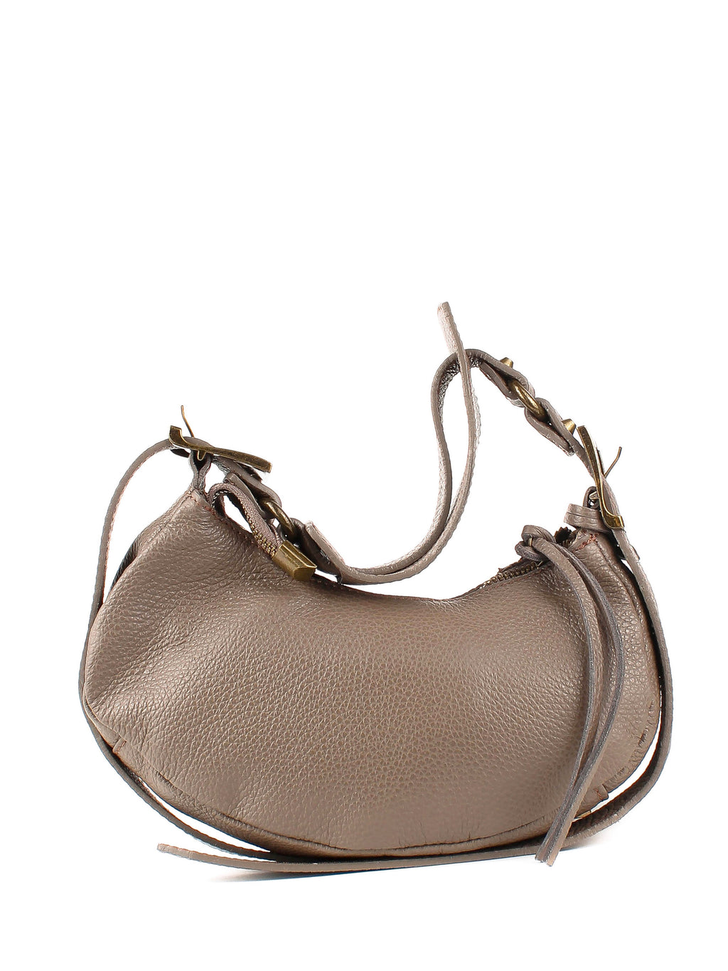Bolso de hombro de piel italiana Gris 5122-52-32