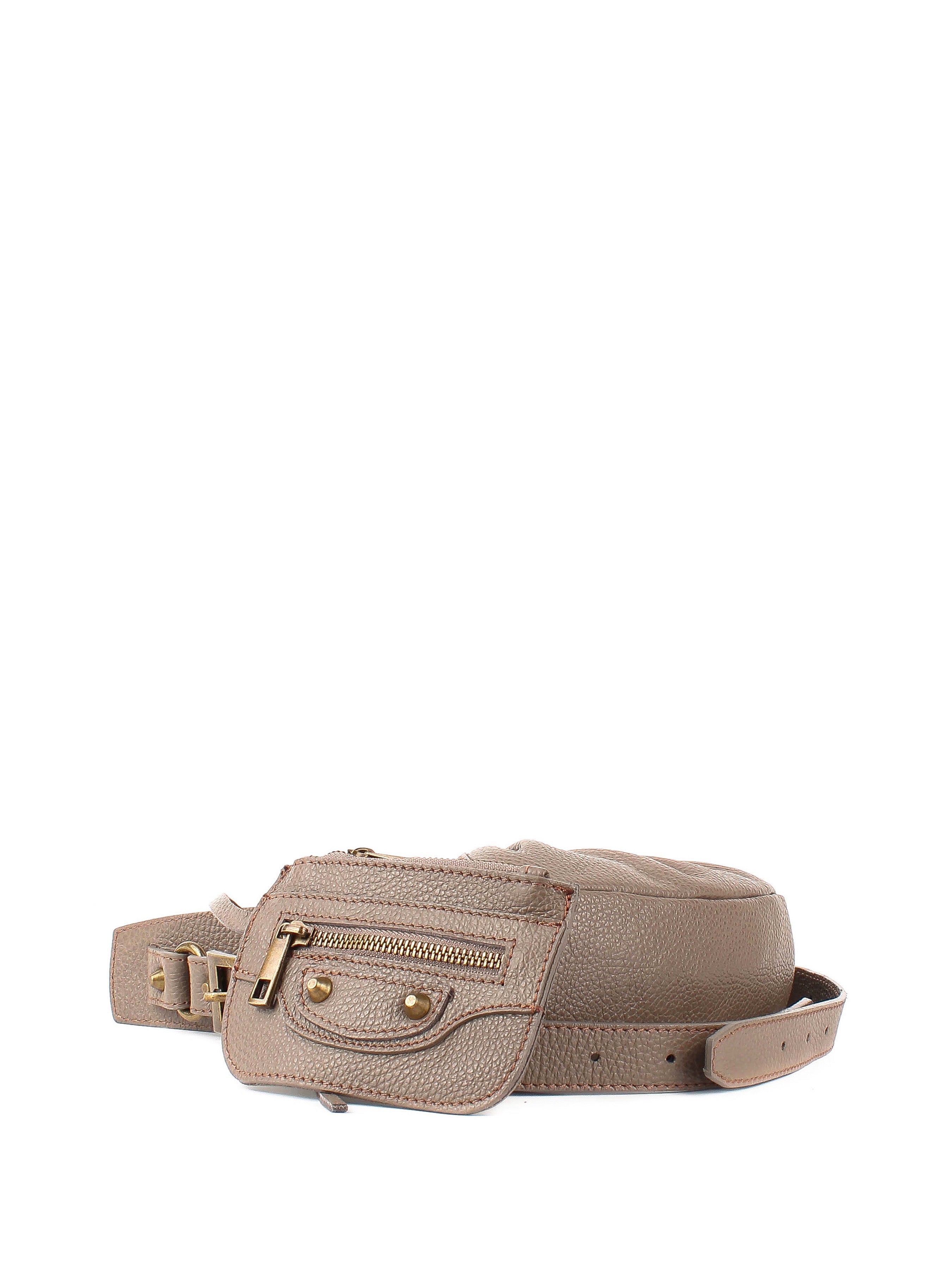 Bolso de hombro de piel italiana Gris 5122-52-32