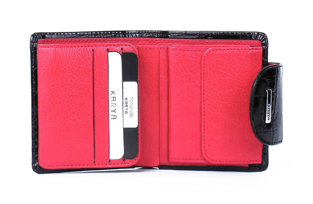 Cartera de piel italiana Negro 1052-0613