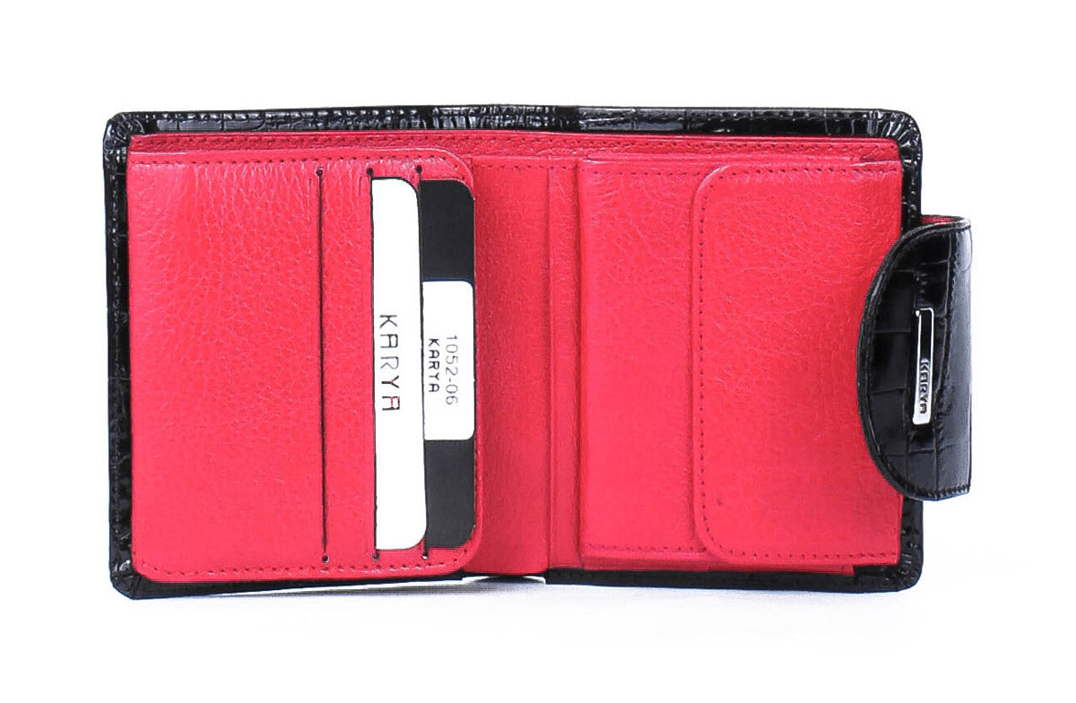 Cartera de piel italiana Negro 1052-0613