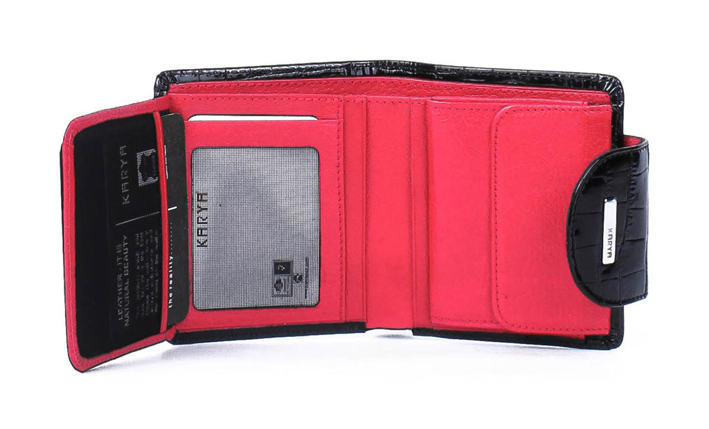 Cartera de piel italiana Negro 1052-0613