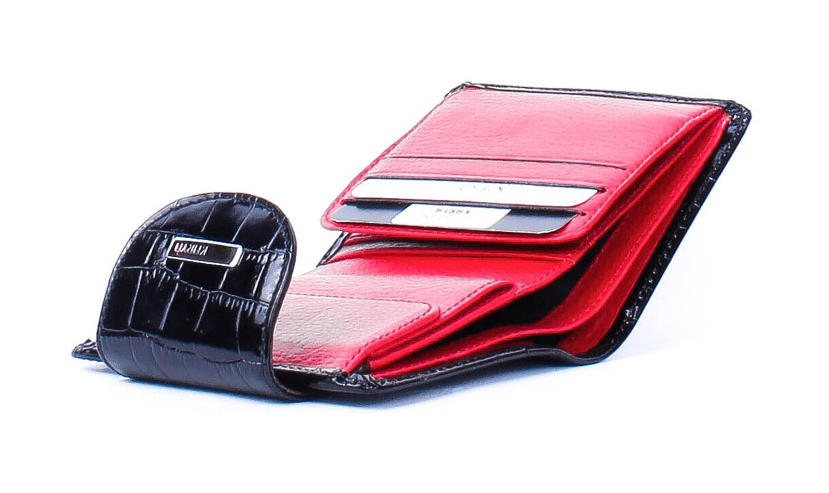 Cartera de piel italiana Negro 1052-0613