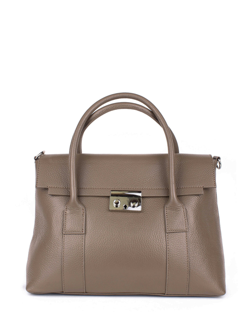 Bolso de mano de piel italiana Armonico Marrón