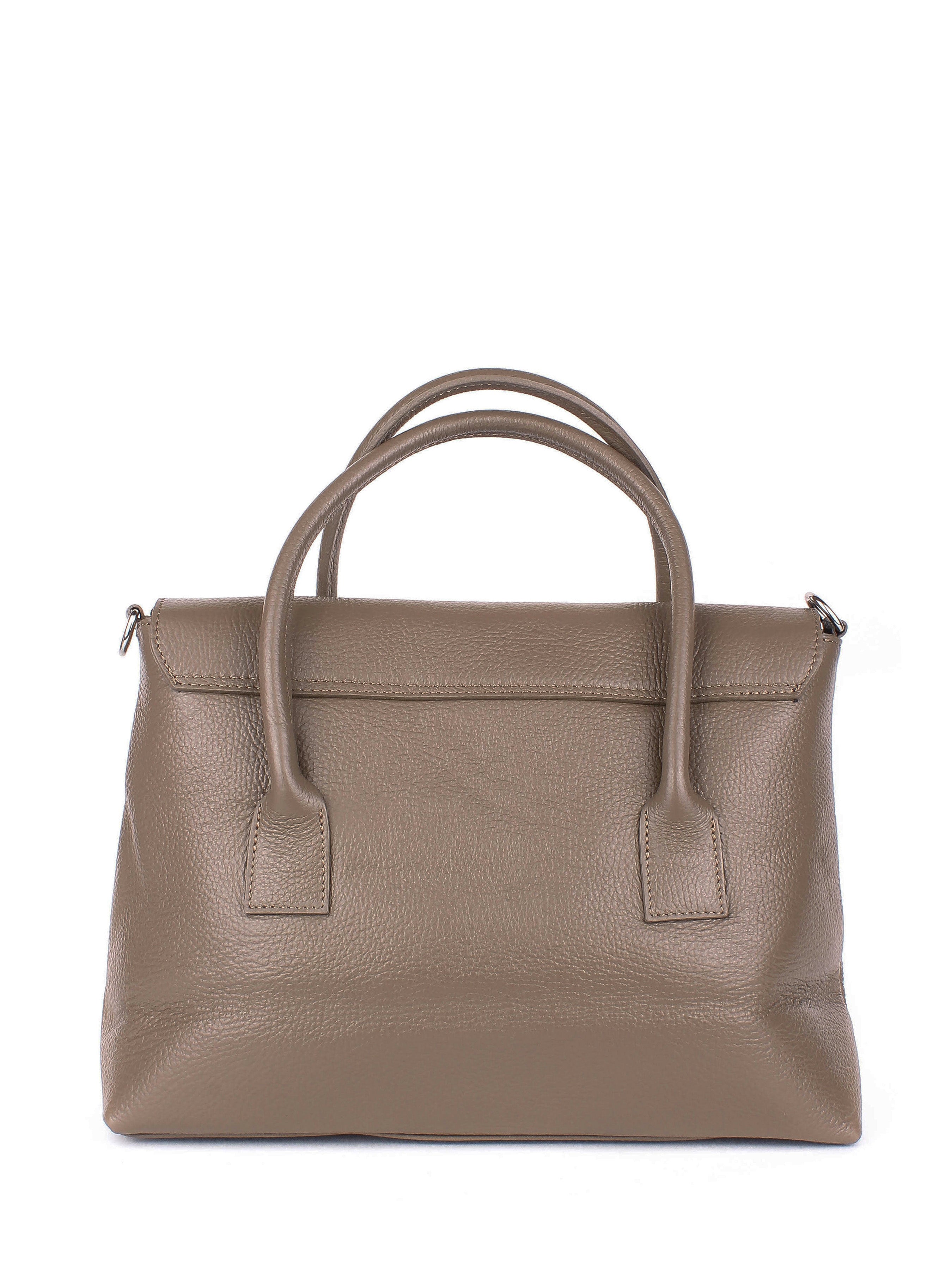 Bolso de mano de piel italiana Armonico Marrón