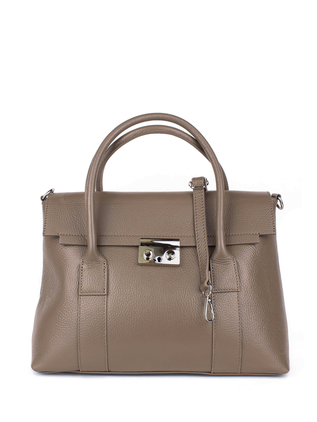 Bolso de mano de piel italiana Armonico Marrón